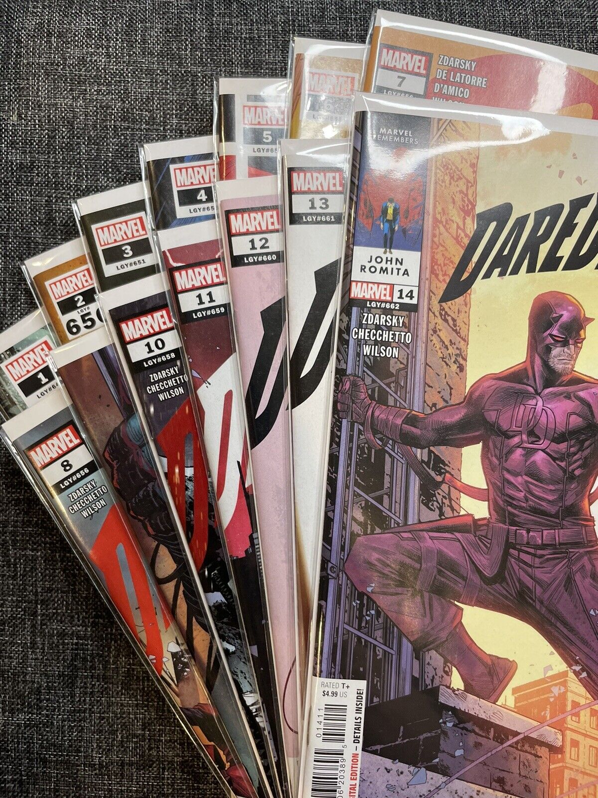 Daredevil (2022,2023 Marvel) Set #1~14 Zdarsky Checcetto High Grade