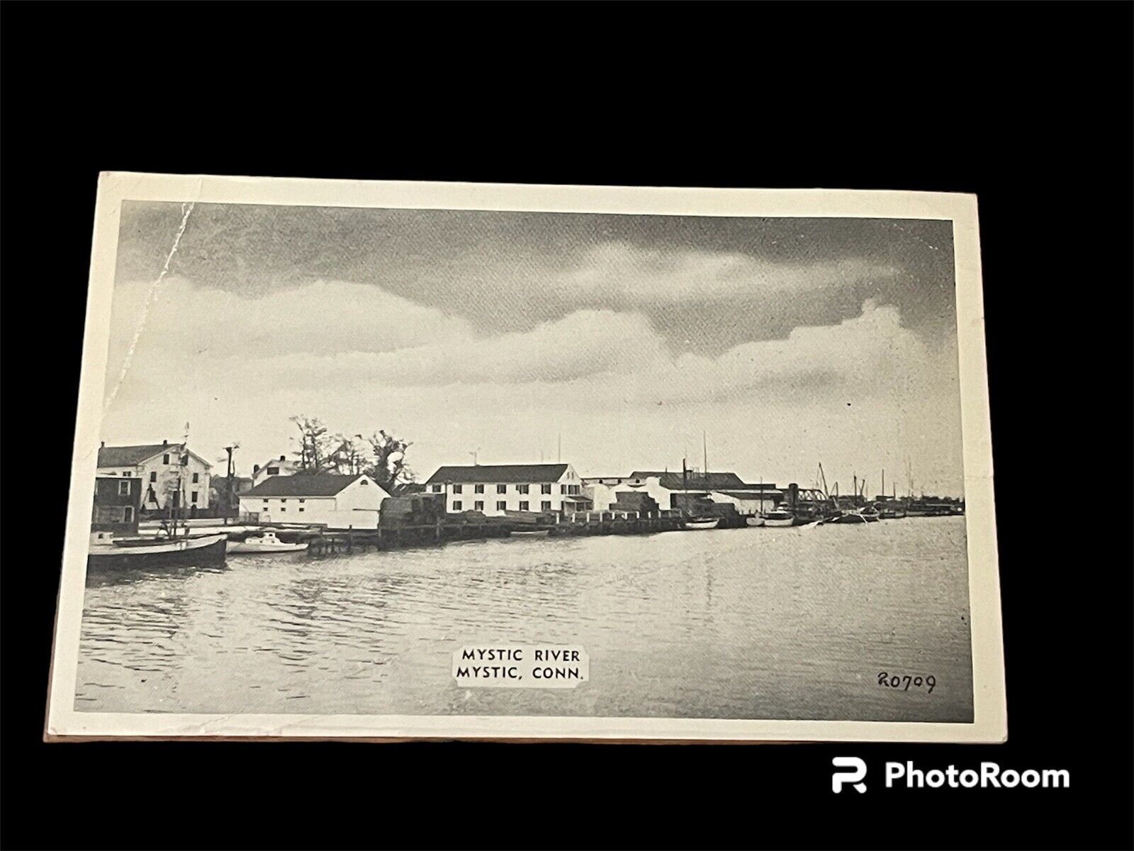 View Of Mystic River Mystic CT  Vintage Postcard RPPC