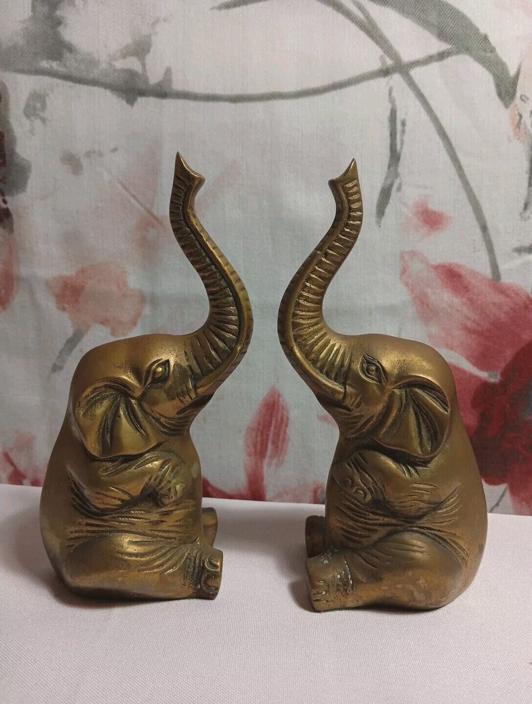 Vintage Solid Brass Elephant Bookends  Collectible Figurines (Korea) 2