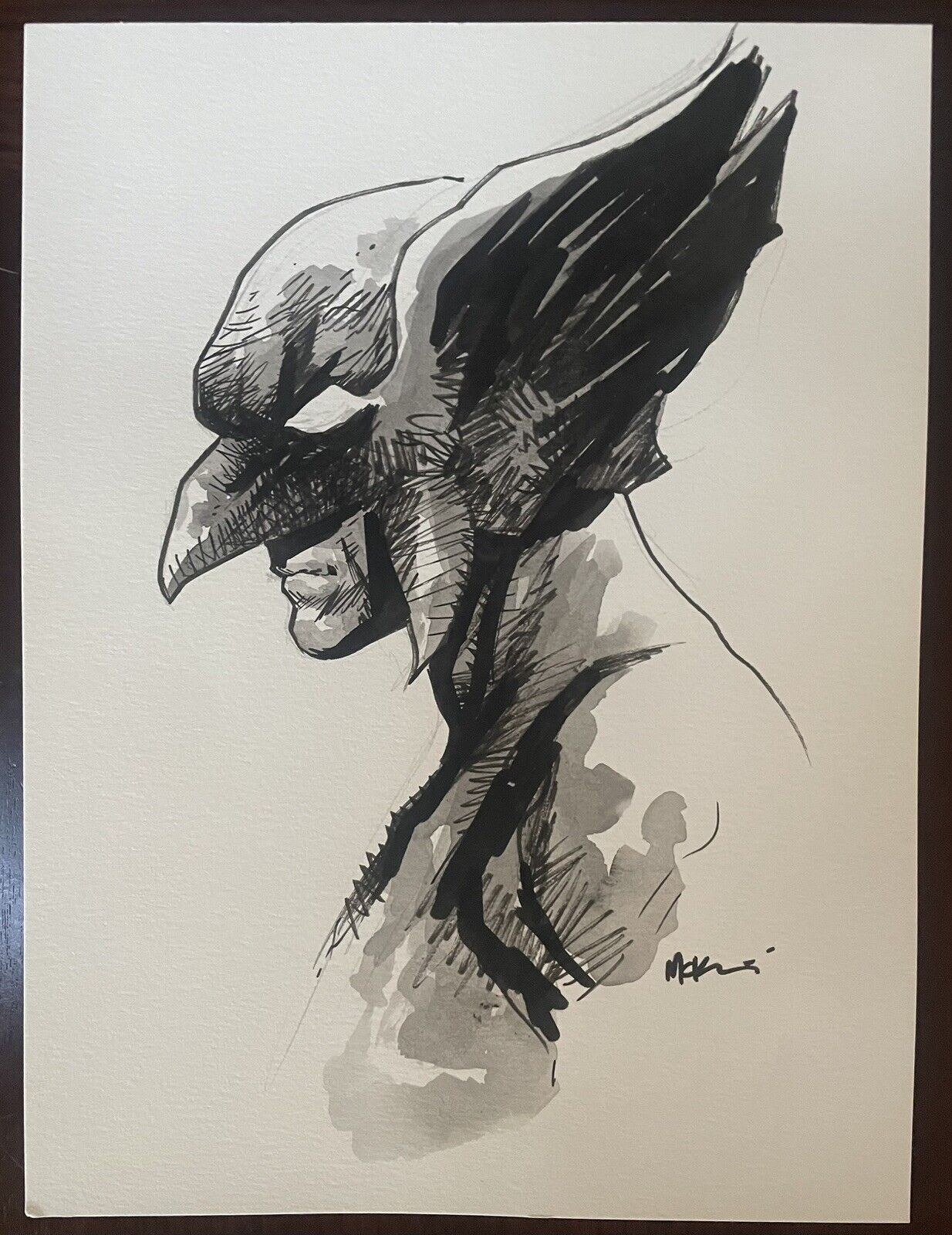 Mike McKone Original Art Hawkman Sketch DC Comics 9x12