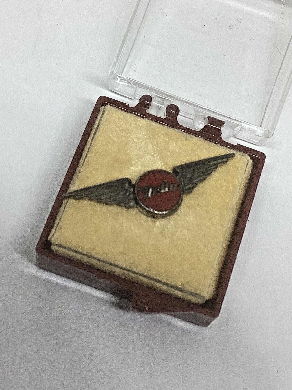 DELTA AIR LINES STERLING SILVER LAPEL PIN 1940'S in Original Box