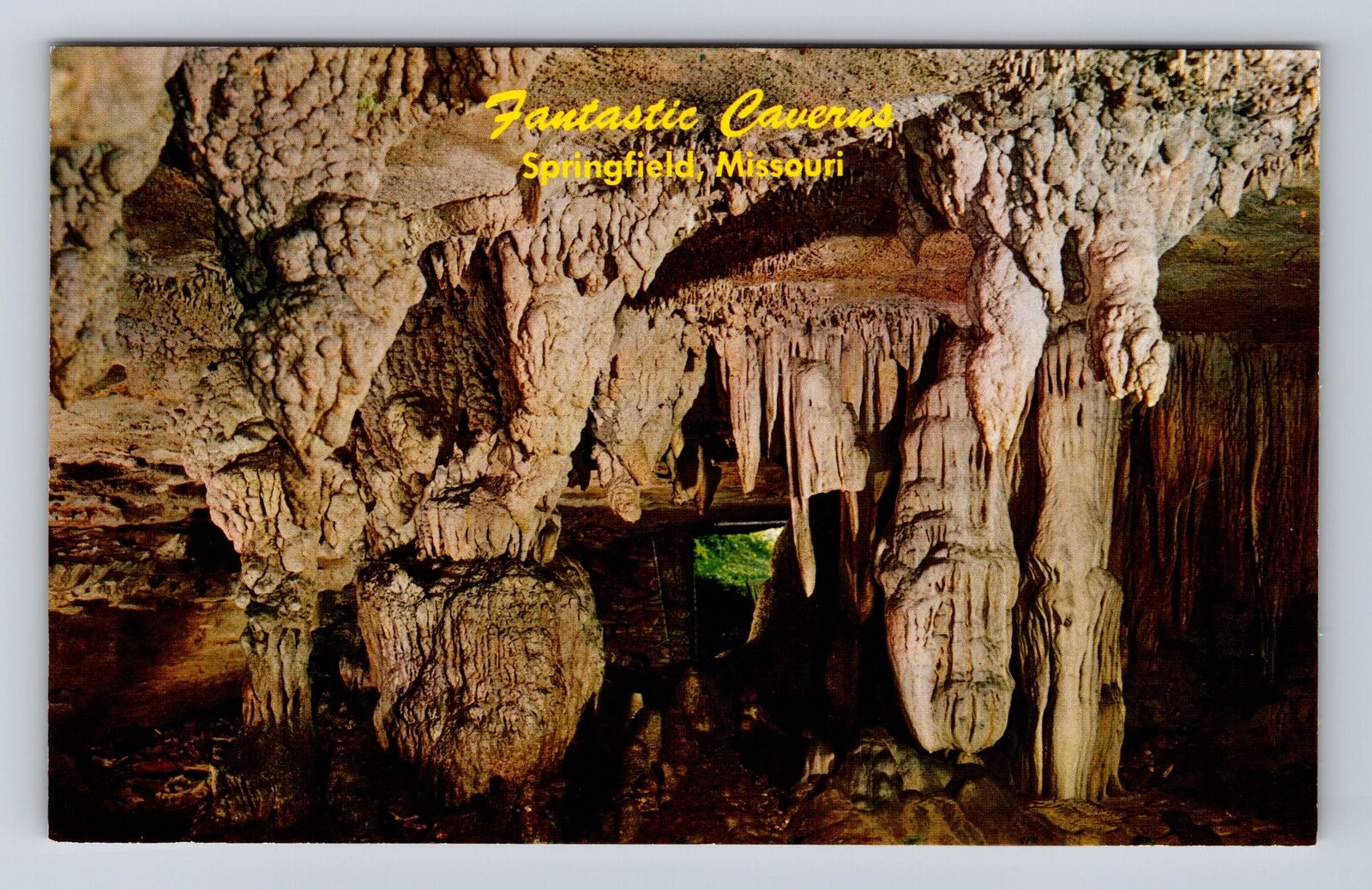 Springfield MO-Missouri, Fantastic Caverns, Antique, Vintage Souvenir Postcard