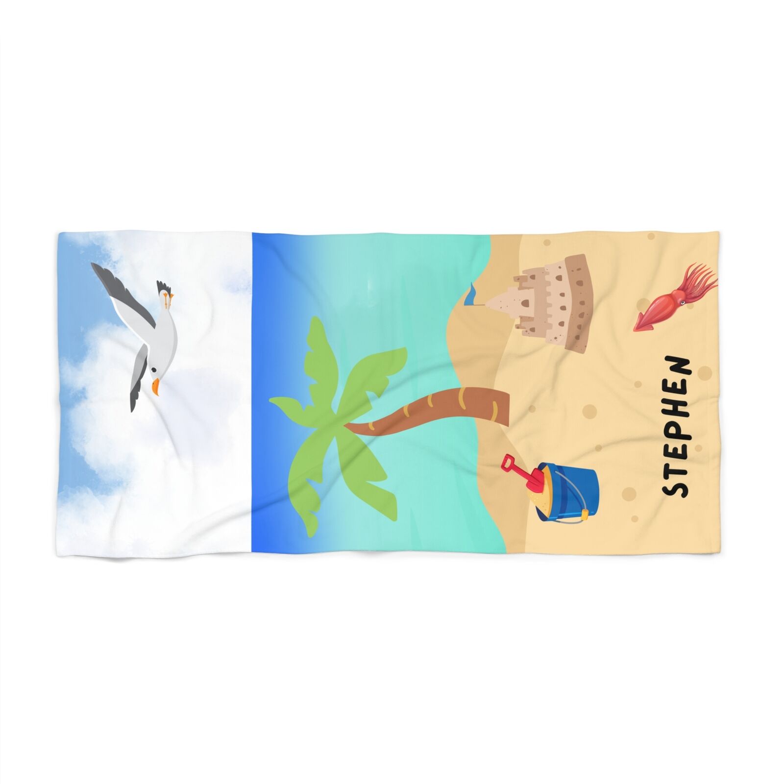 Personalized Beach Scene Beach and Pool Towel - Fast Shipping and Production 
