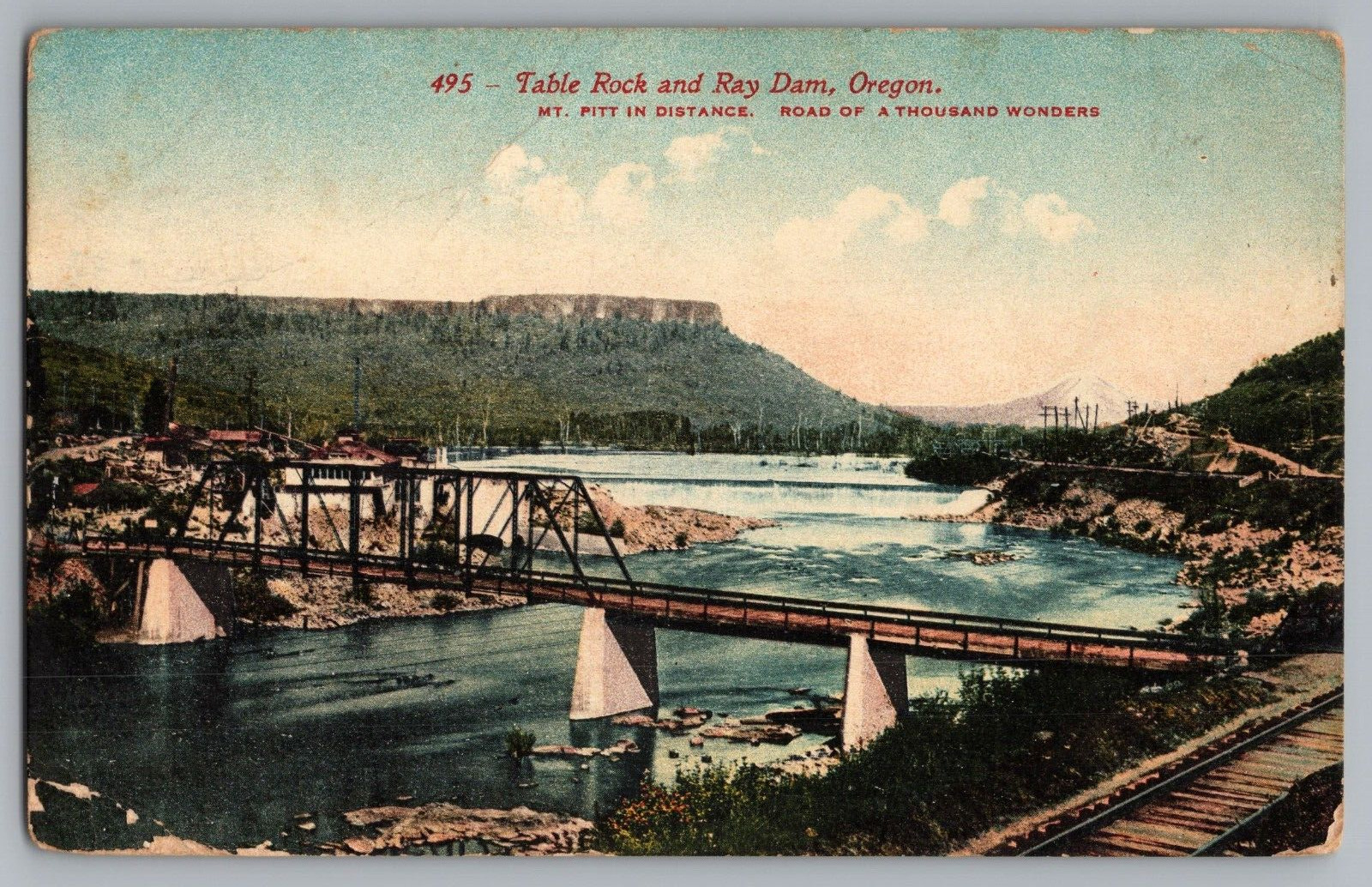 Postcard c1913 Table Rock and Ray Dam, Oregon