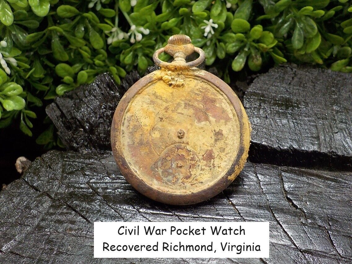Old Rare Vintage Antique Civil War Relic Pocket Watch Recovered Richmond, VA