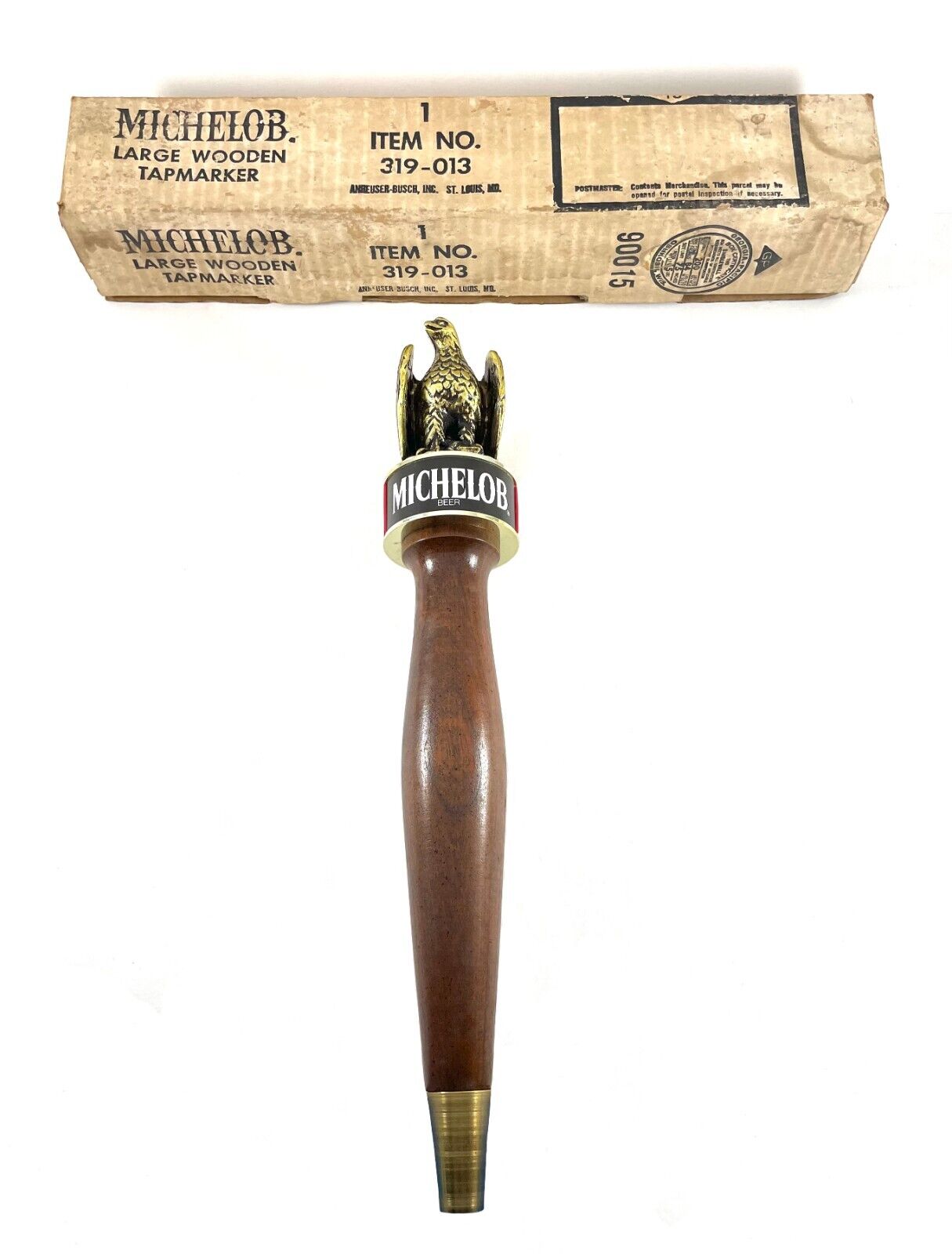 Vintage Michelob Beer Tap Handle Golden Eagle Top Wood & Metal 319-013 NOS