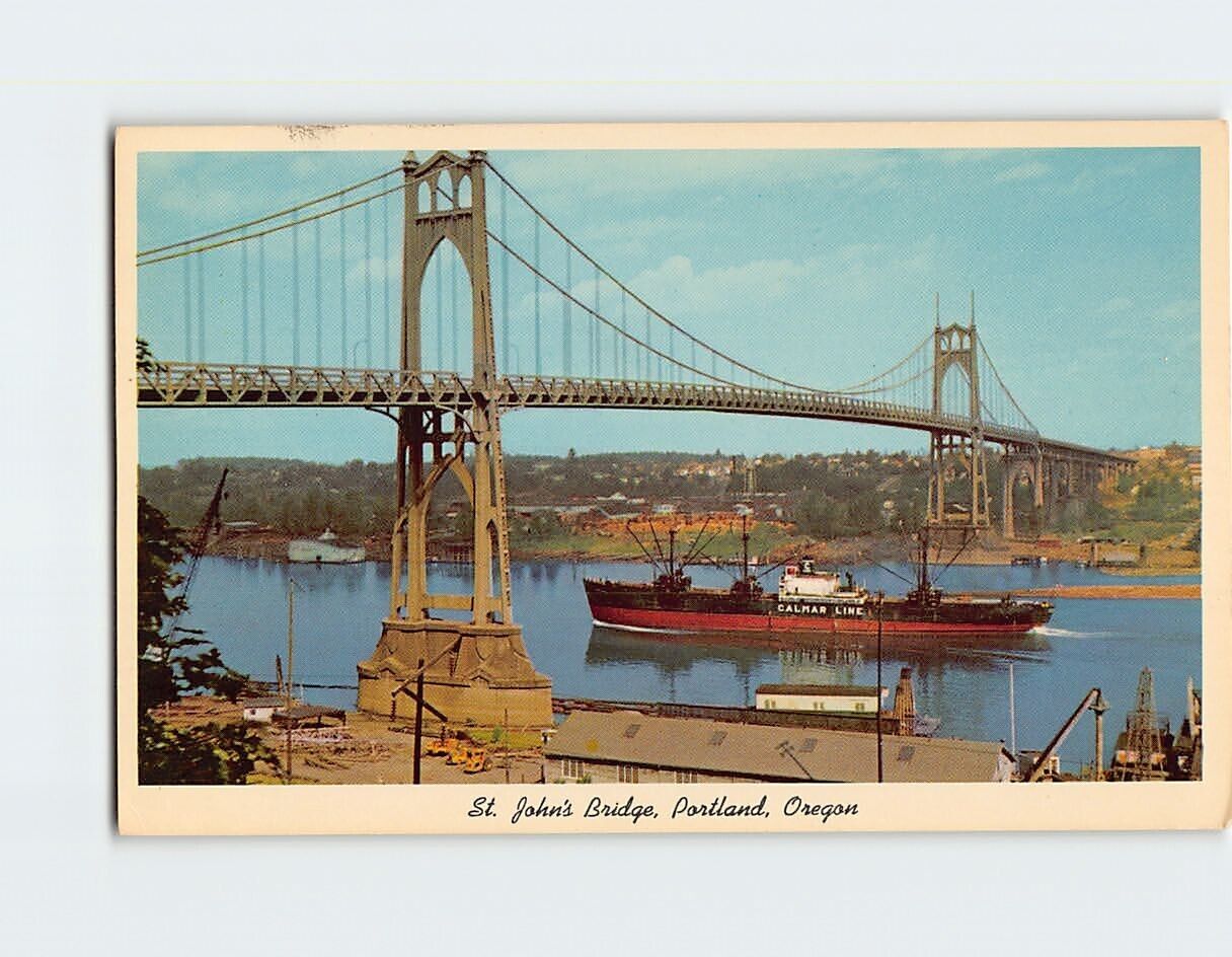Postcard St. John\'s Bridge Portland Oregon USA