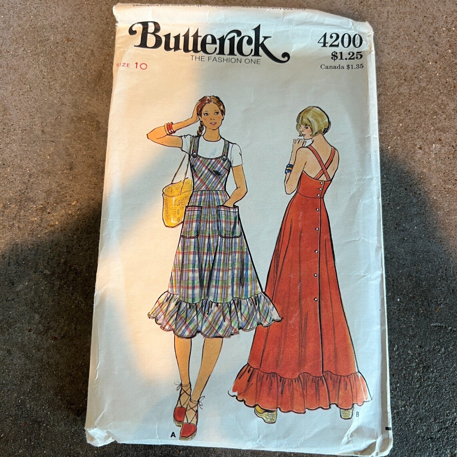 Vintage 70s Butterick 4200 Misses Dress SZ 10