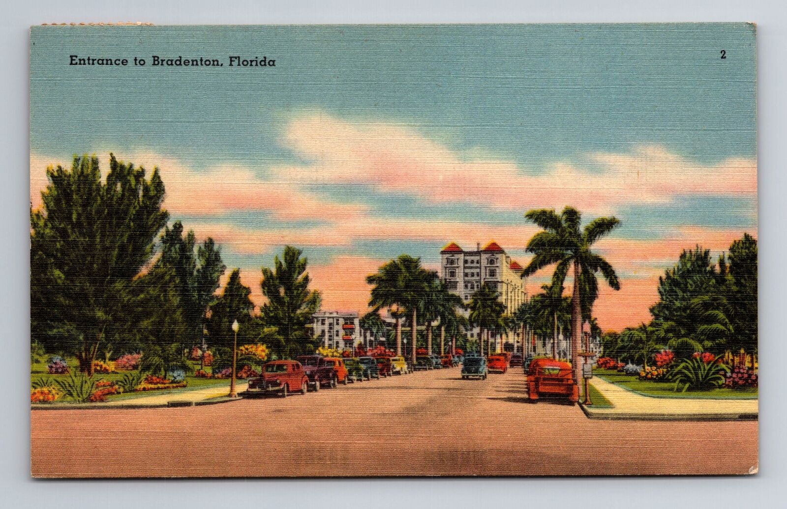 Bradenton FL-Florida, Entrance To City, Antique, Vintage c1954 Souvenir Postcard