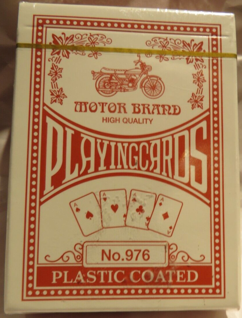 Motor Brand No. 976 Plastic Coated Playing Cards - Red - New & Sealed