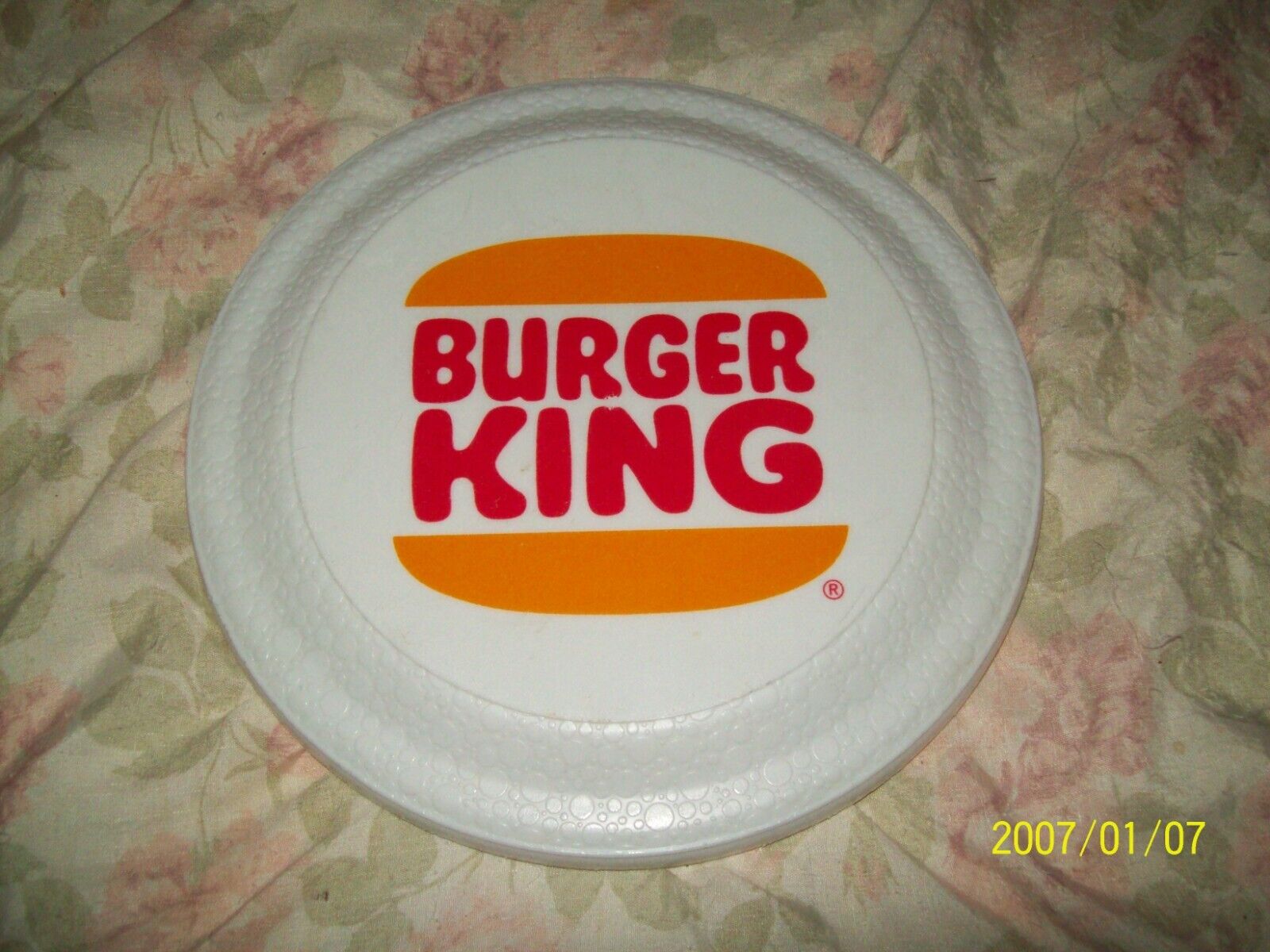 Vintage Burger King Promotional Frisbee White Whirley Ind. 1970s Warren PA. USA