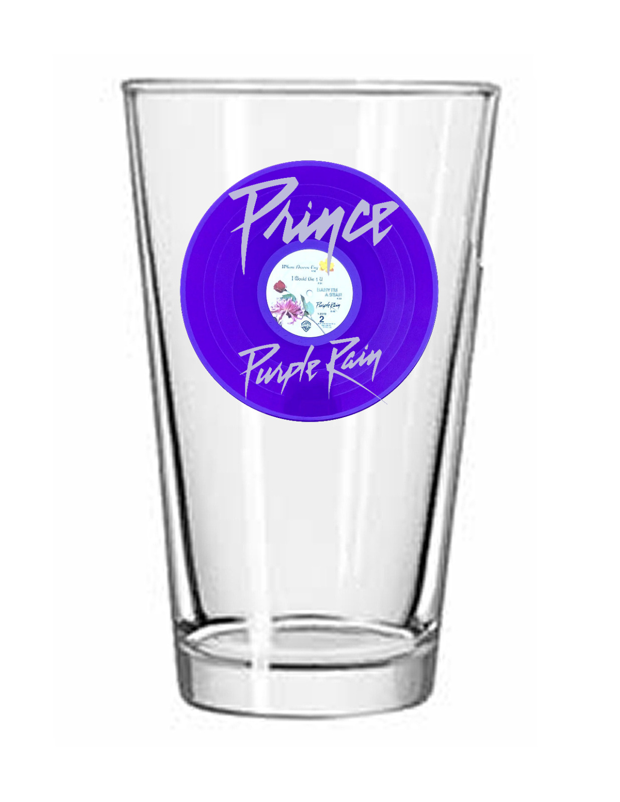 Prince - Purple Rain - Rock and Roll - Blues - 16oz Pint Beer Glass Pub Barware