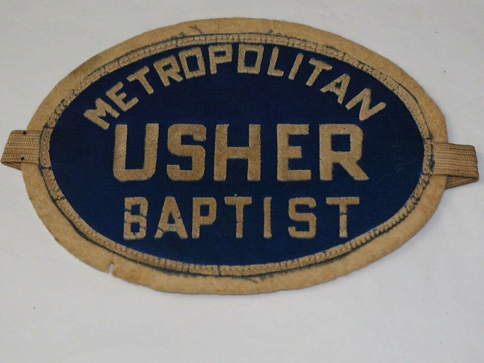 Scarce 1920\'s METROPOLITAN BAPTIST CHURCH USHER ARM BAND