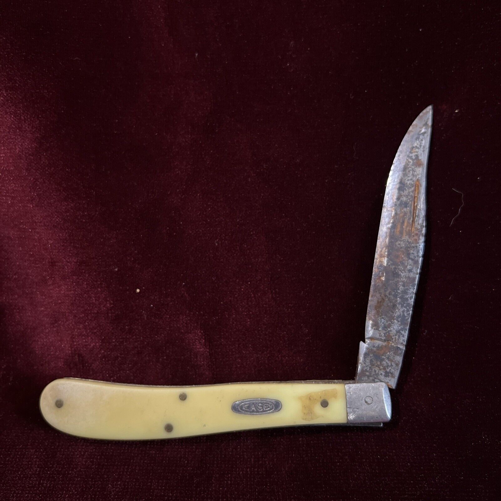 Vtg Case XX 31048 Yellow Slimline Trapper Jack Pocket Knife