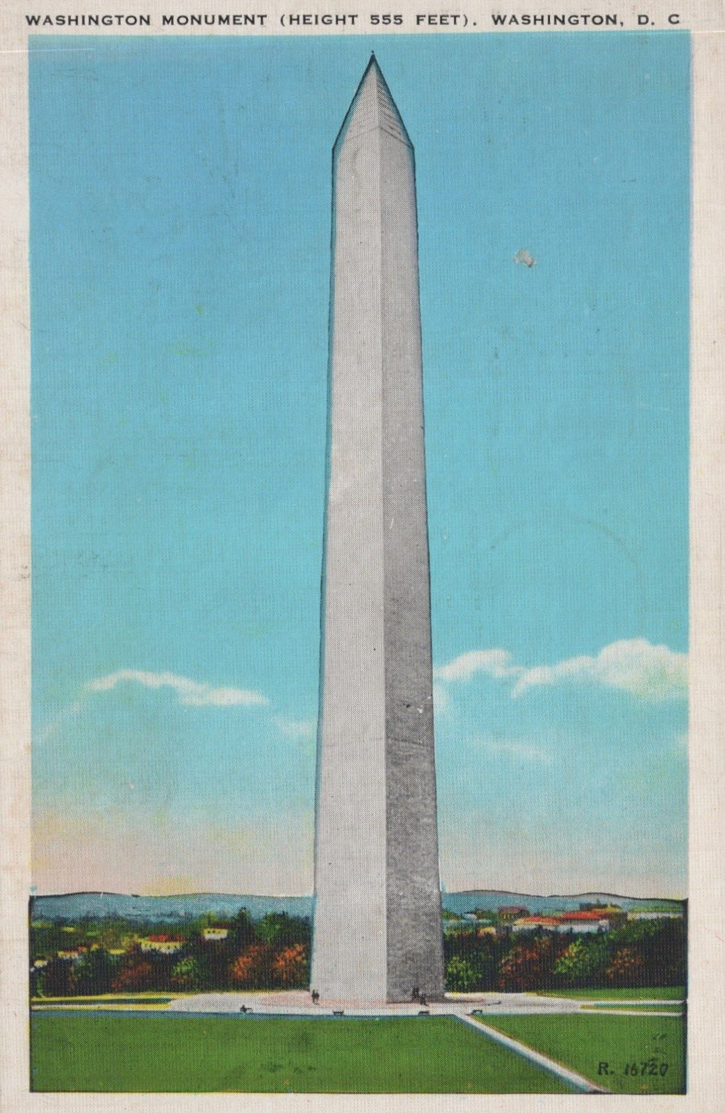Washington Monument Obelisk Washington D.C. Posted Linen Vintage Postcard