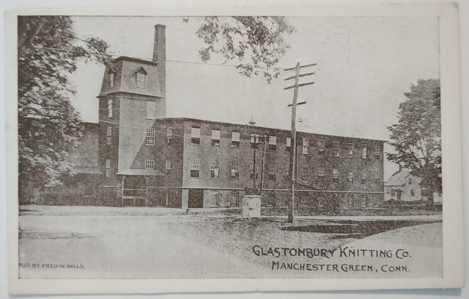 Vintage Postcard Glastonbury Knitting Co. Manchester Green Connecticut AA25