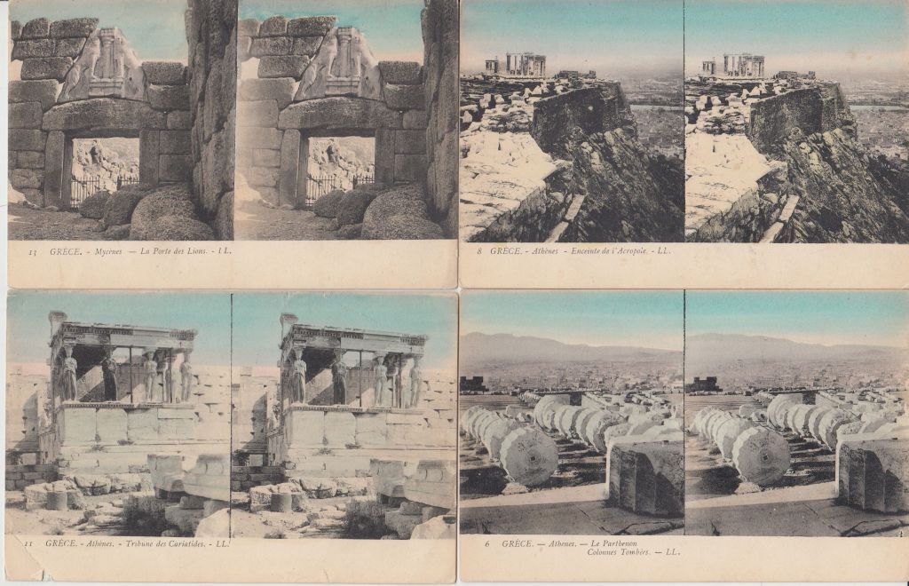 GREECE GREECE 18 Vintage STEREO Postcards Pre-1940 (L5144)