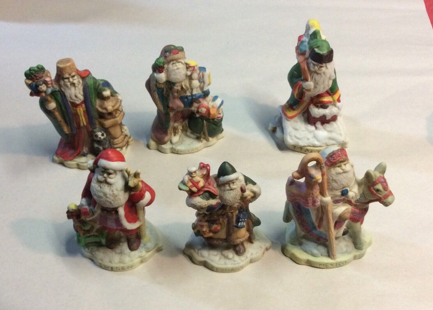 VTG Lot Of 6 RSVP 1991 Santa Christmas Figurines 4.5” Height Made In Taiwan
