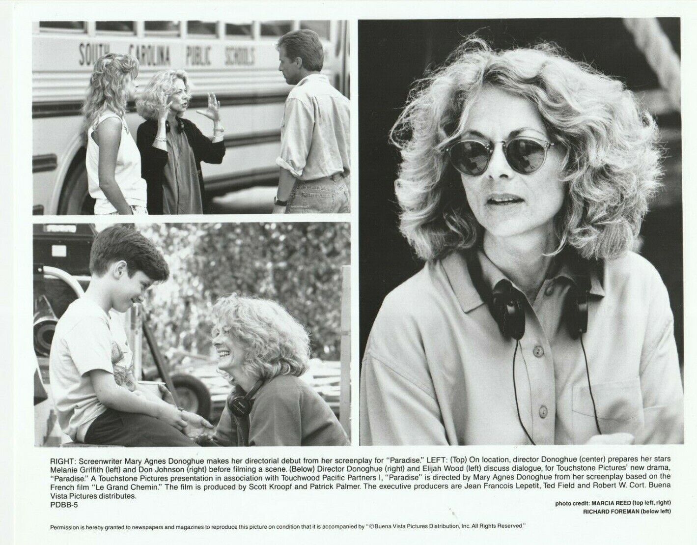 1991 Press Photo Melanie Griffith, Don Johnson, Elijah Wood in \