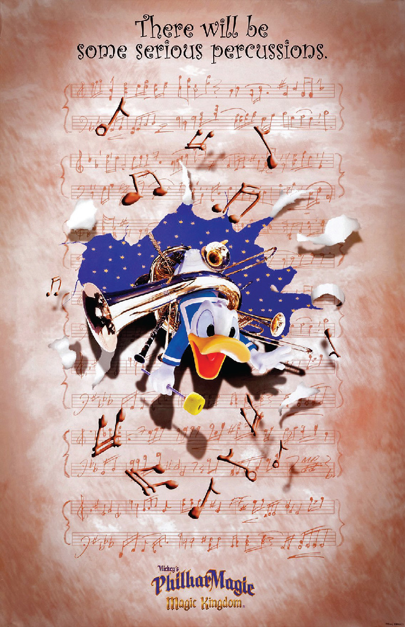 Philharmagic Donald Duck Magic Kingdom Percussion Attraction Disney Print