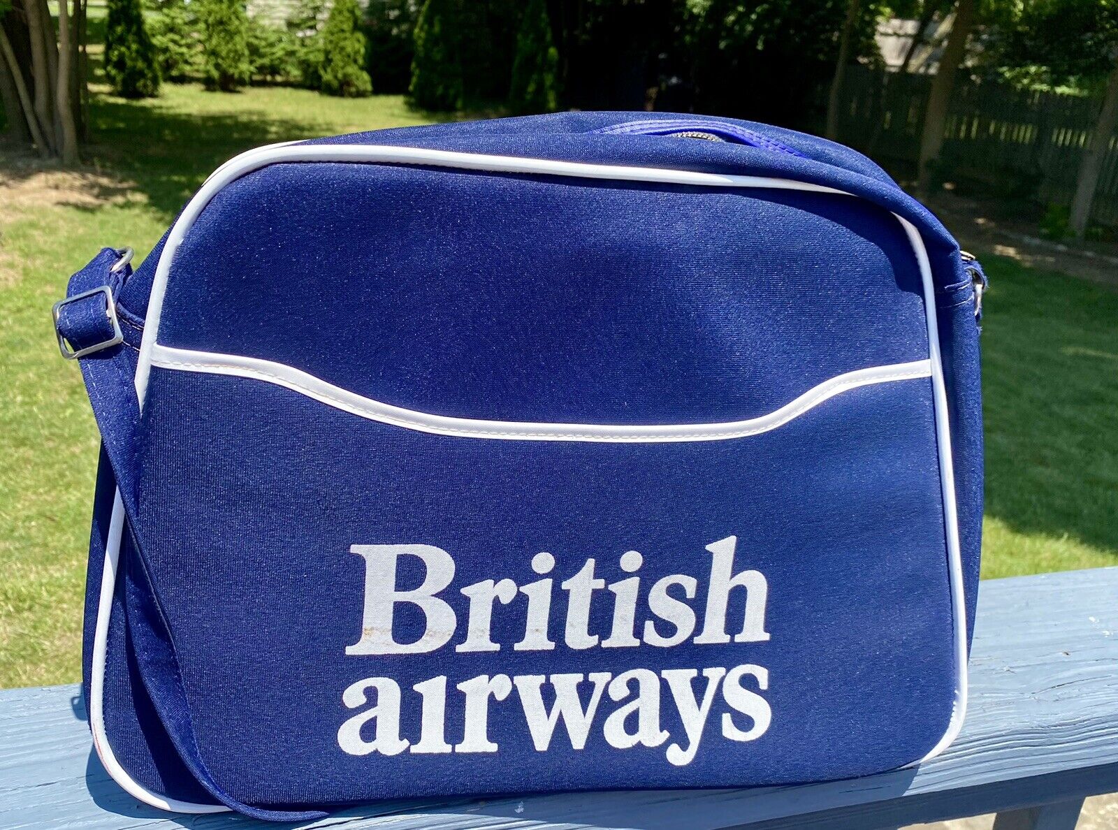 Vintage 1970s British Airways Traveler Shoulder Messenger Flight Bag