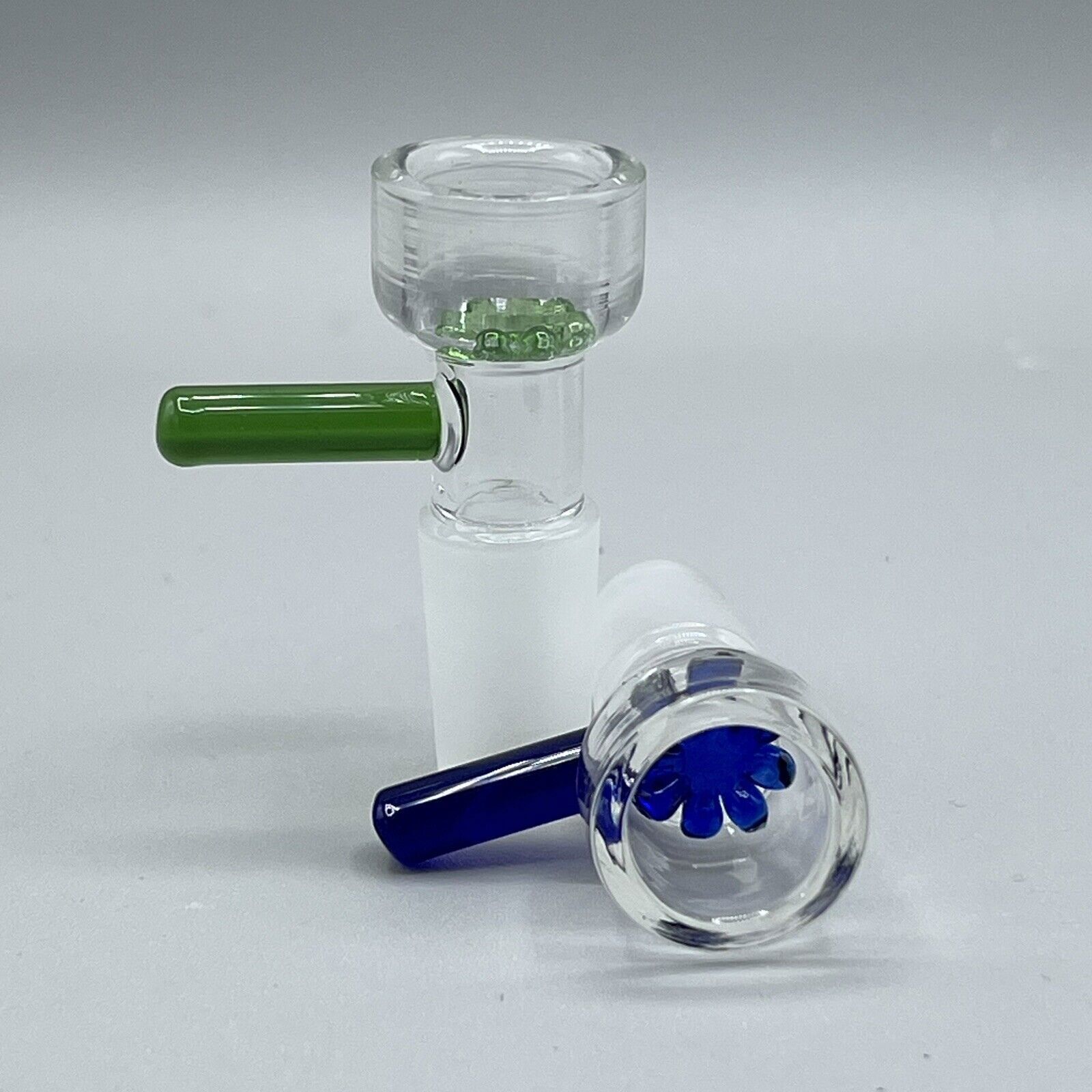 2pcs 14mm Male Glass Slide Bowl With Snowflake Screen Head Piece For Glass Bong