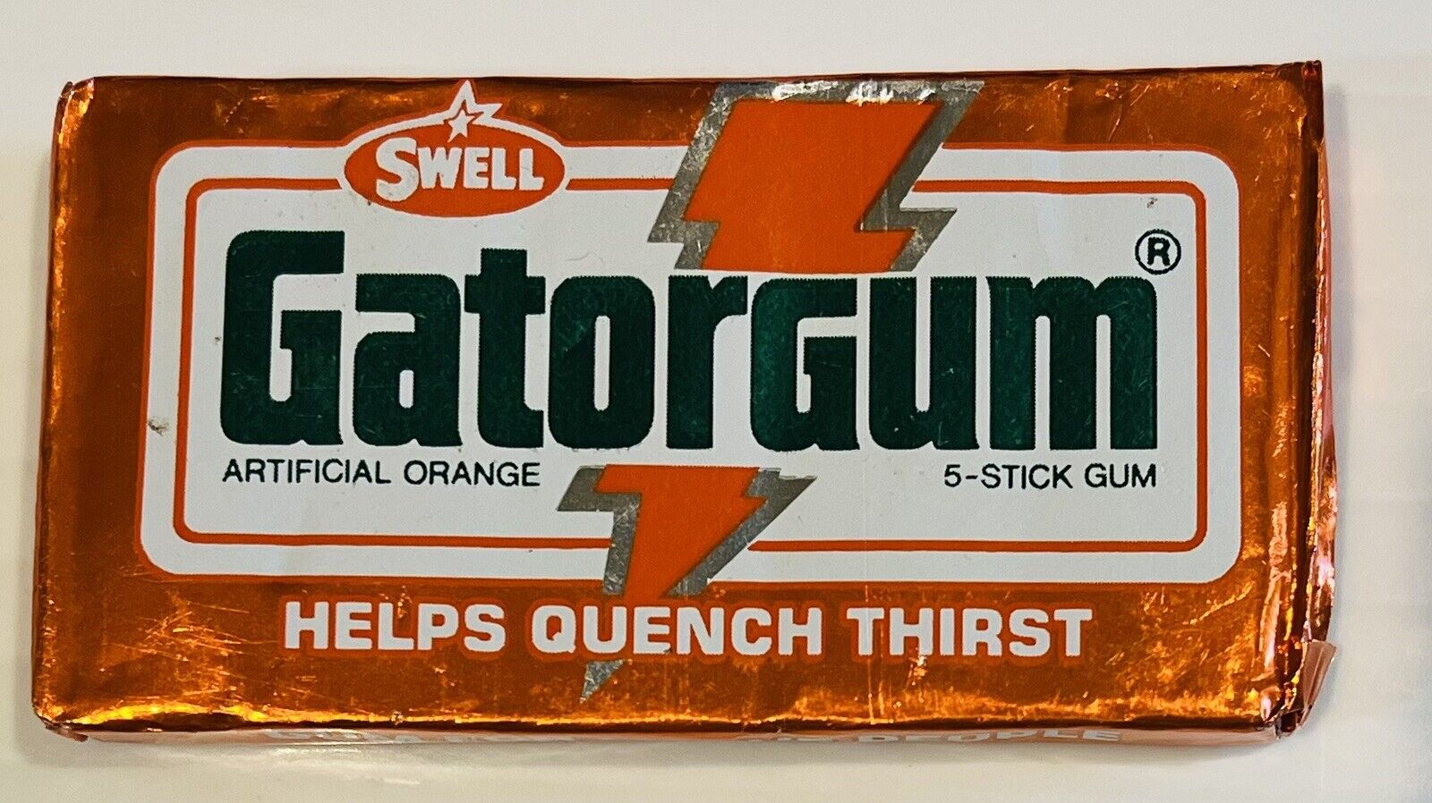 Sealed GATORGUM GATORADE 1980 5 stick gum Vintage Orange Pack 80\'s advertising