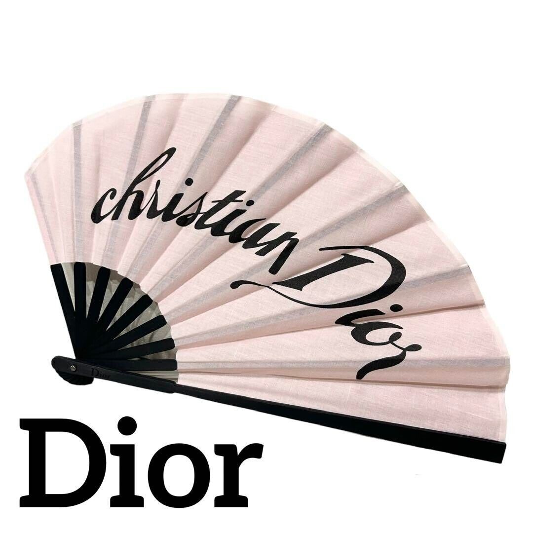 Christian Dior Folding Fan Handy Fan Sensu Novelty Pink Miss Dior