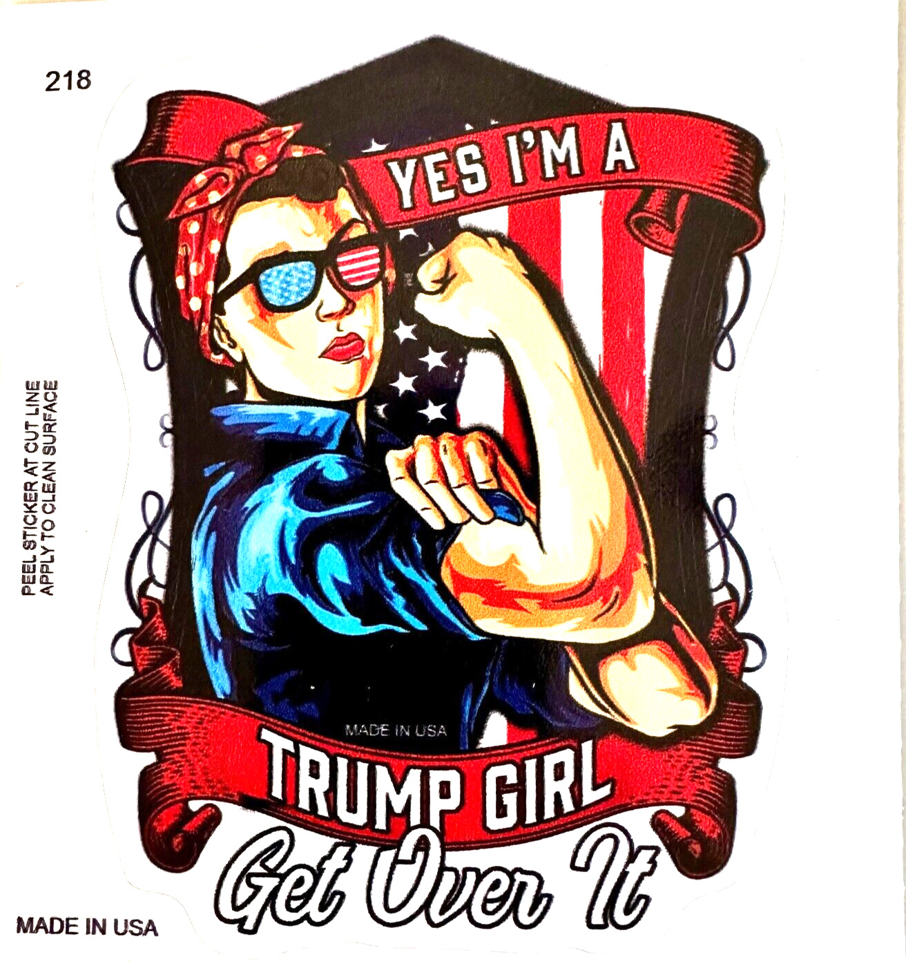 Trump Yes...I'm A Trump Girl..Truck Decals Sticker  (3 Pack) #218
