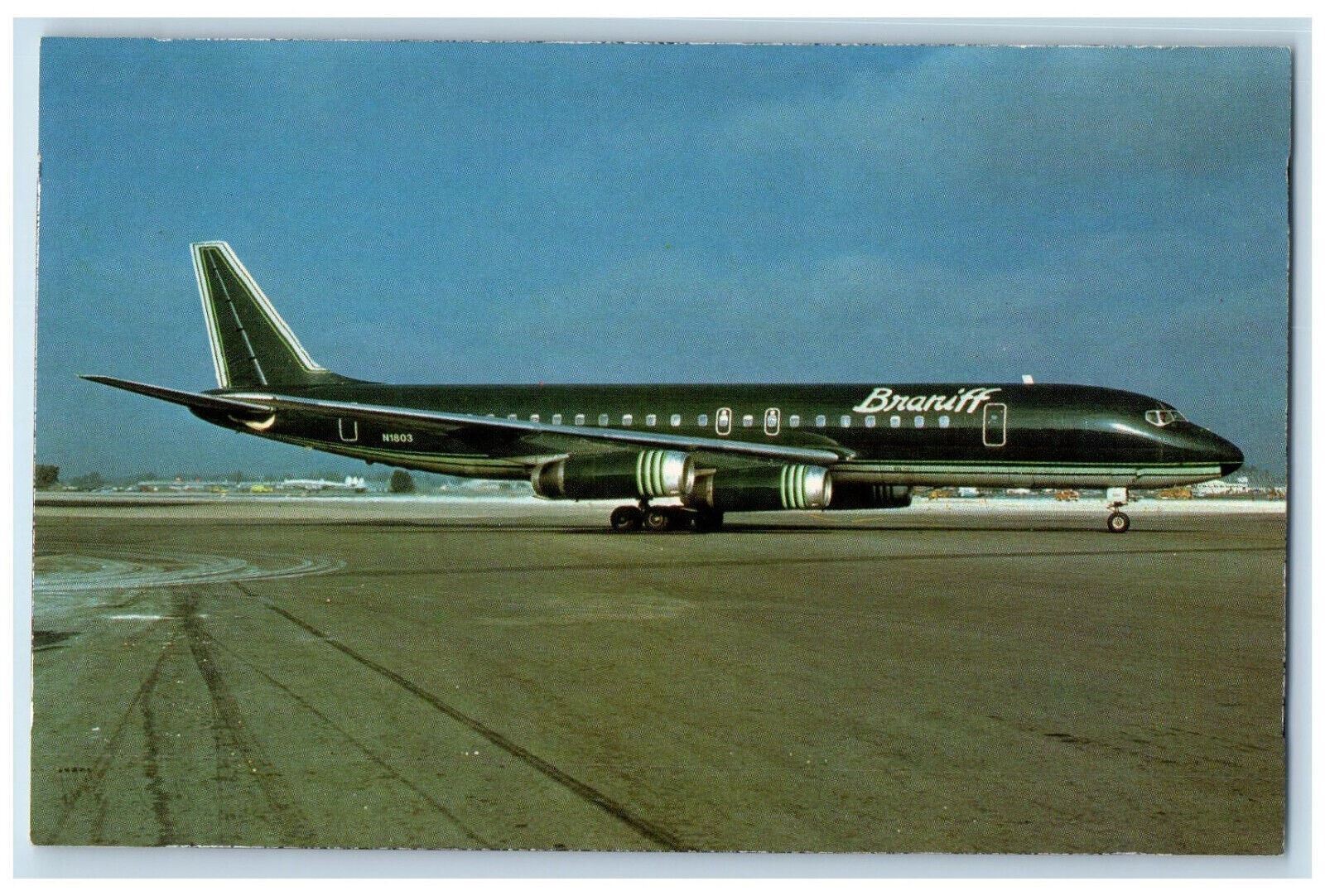 c1970's Braniff International McDonnell Douglas DC-8-62 Airplane Postcard