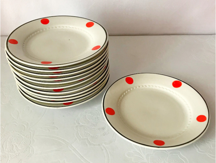 Soviet vintage polka dots ceramic plate porcelain