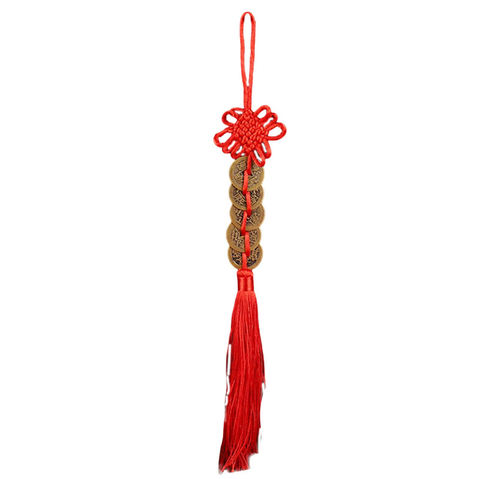 Chinese Fortune Coin Knot Tassel Collector Coin Hanging Car Ornament Decor