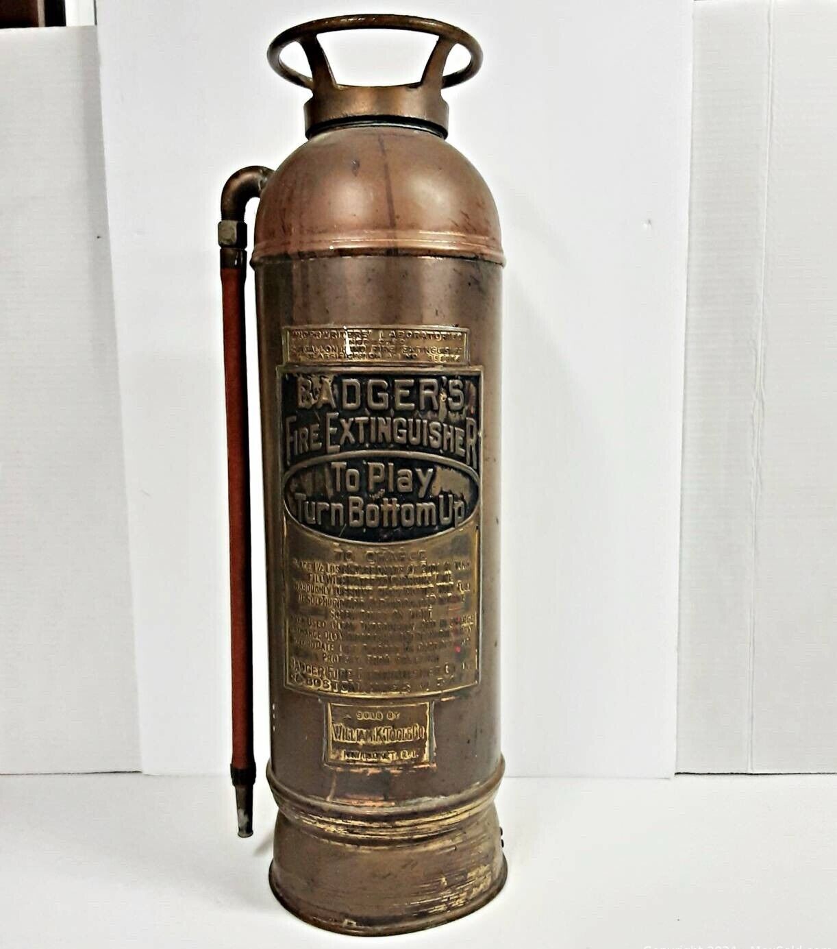 Vintage Copper & Brass Badger’s Fire Extinguisher