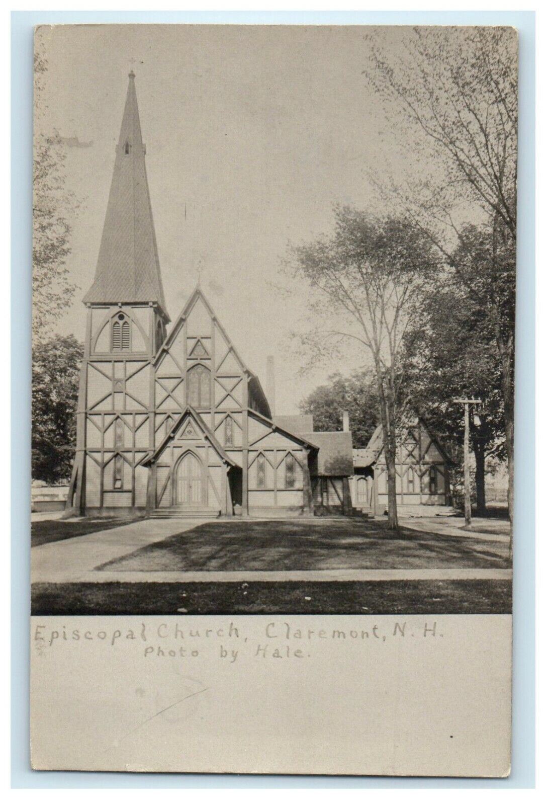 c1910's View Of Episcopal Church Claremont New Hampshire NH RPPC Photo Postcard