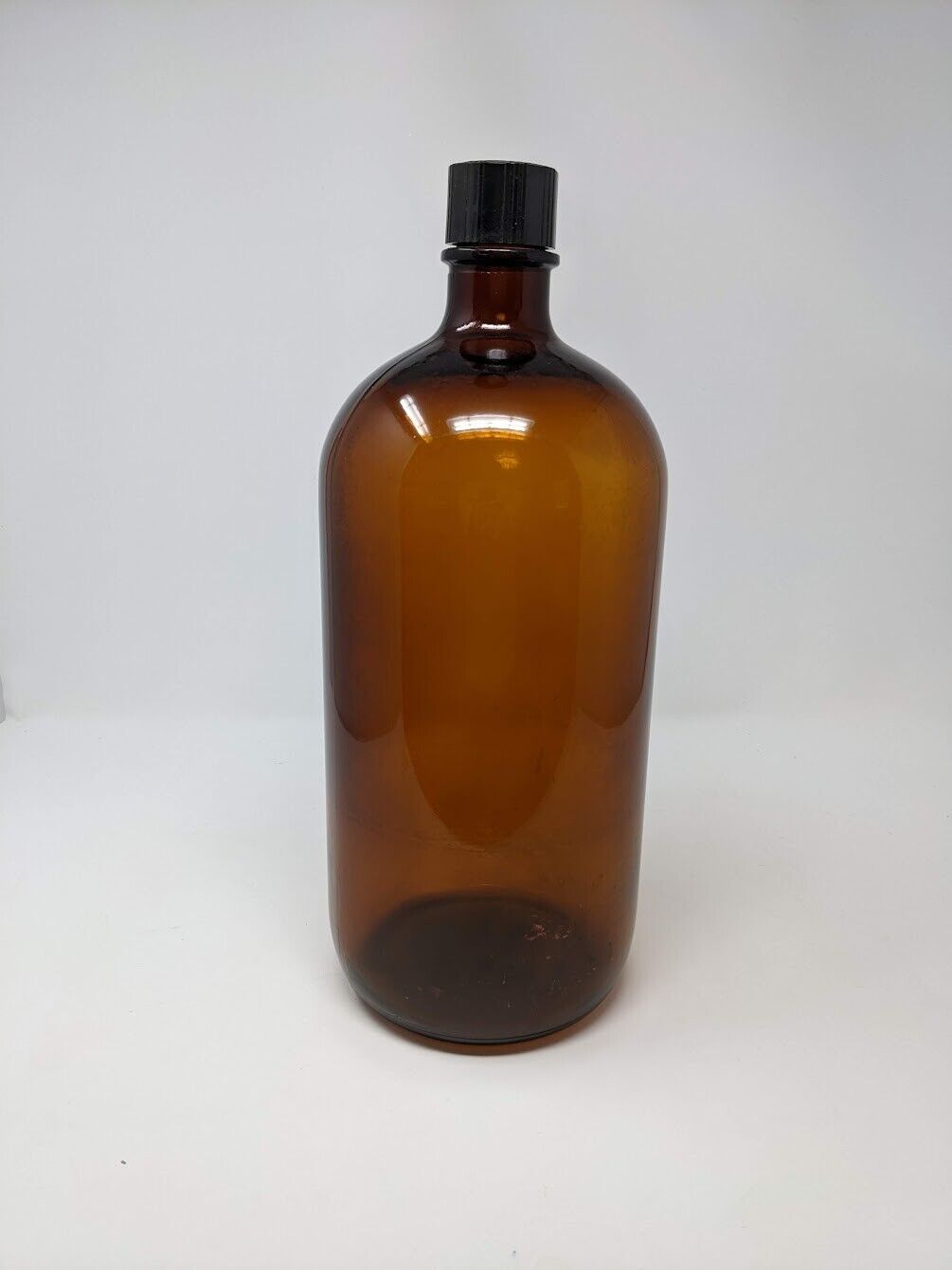 Red Amber Brown Glass Apothecary Jar Bottle Marked 7 A 46 USA  14\