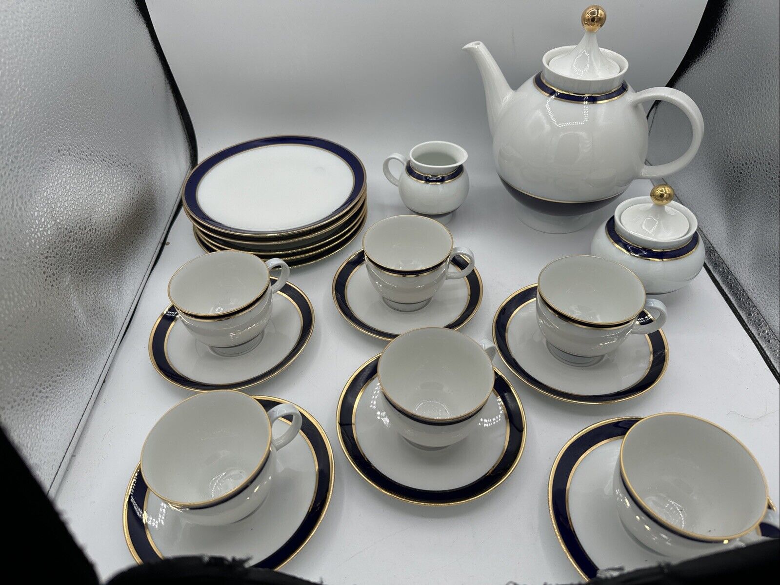 ECHT Kobalt Schuman Arzberg Germany 6 Person Tea Serving Set 23 pieces