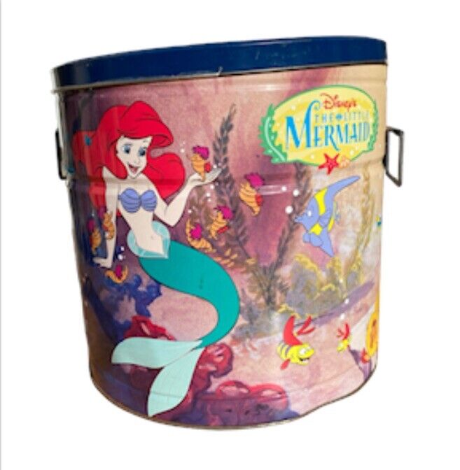 ~1990s~ Vintage  SCARCE ~ ARIEL / The Little Mermaid Popcorn Tin  GREAT GRAPHICS