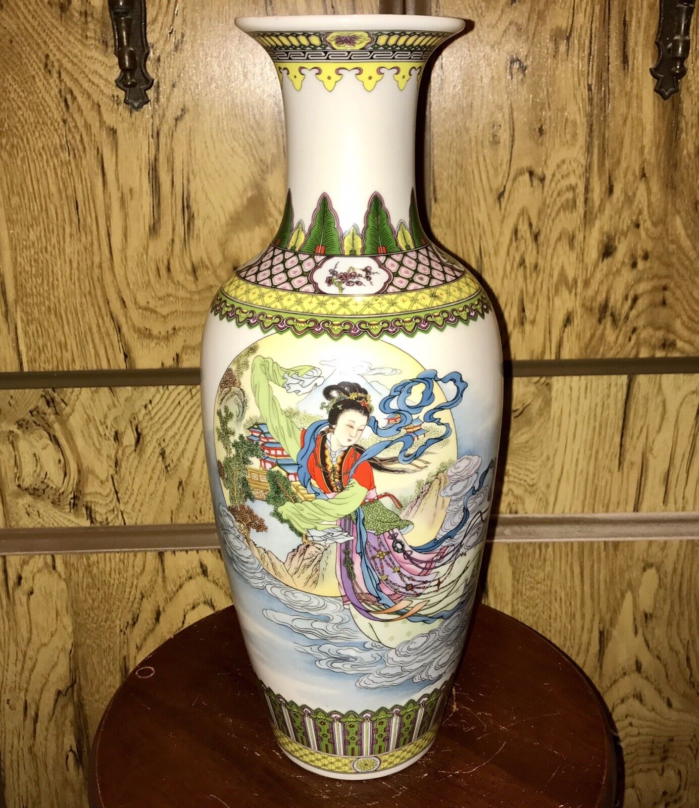 Gorgeous Chinese Porcelain Famille Rose Vase Fencai Eliza & Poem Signed 16”