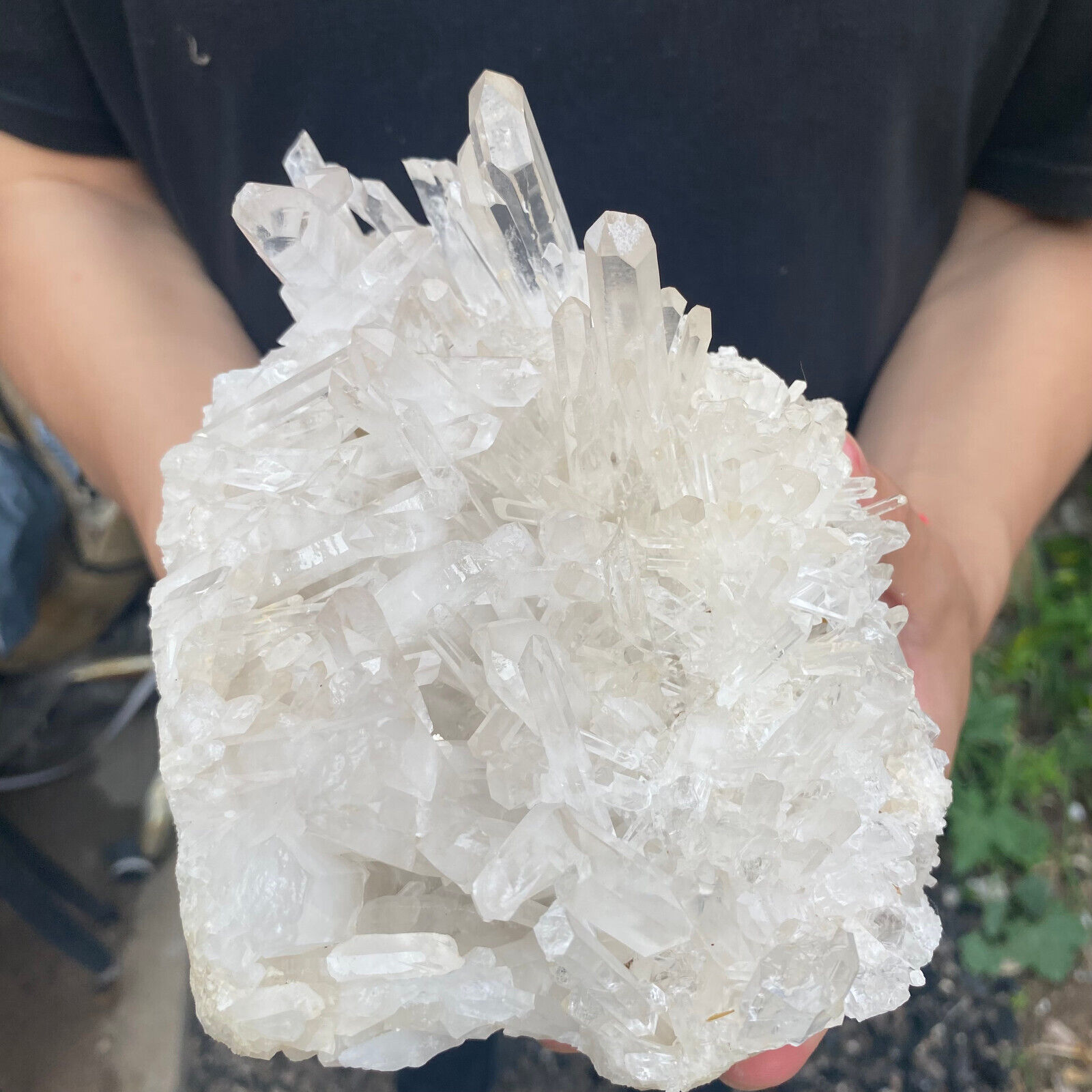 3.2lb Large Natural Clear White Quartz Crystal Cluster Rough Healing Specimen