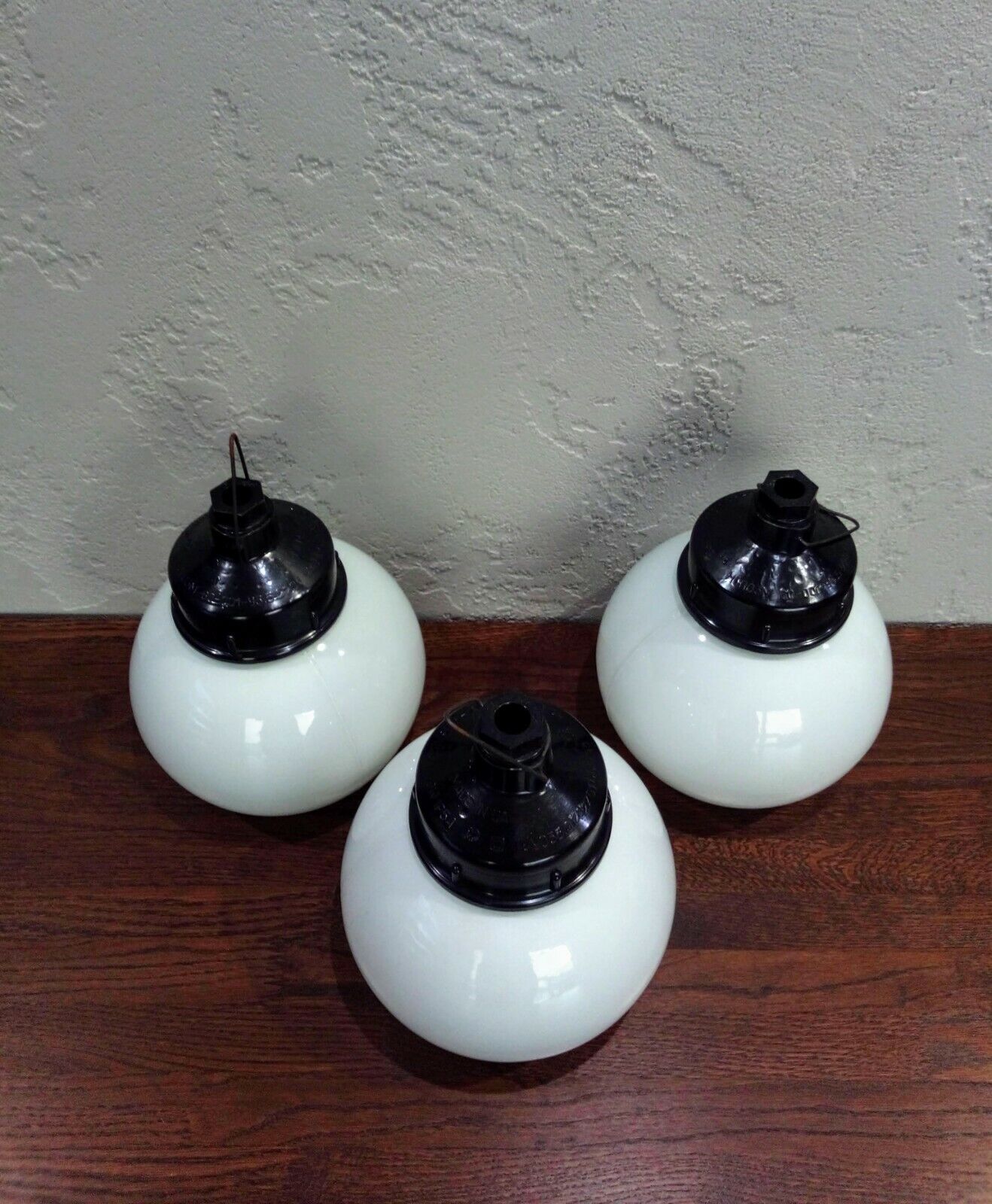 3 pieces Vintage pendant lamp industrial,  Loft chandeliers vintage white glass 