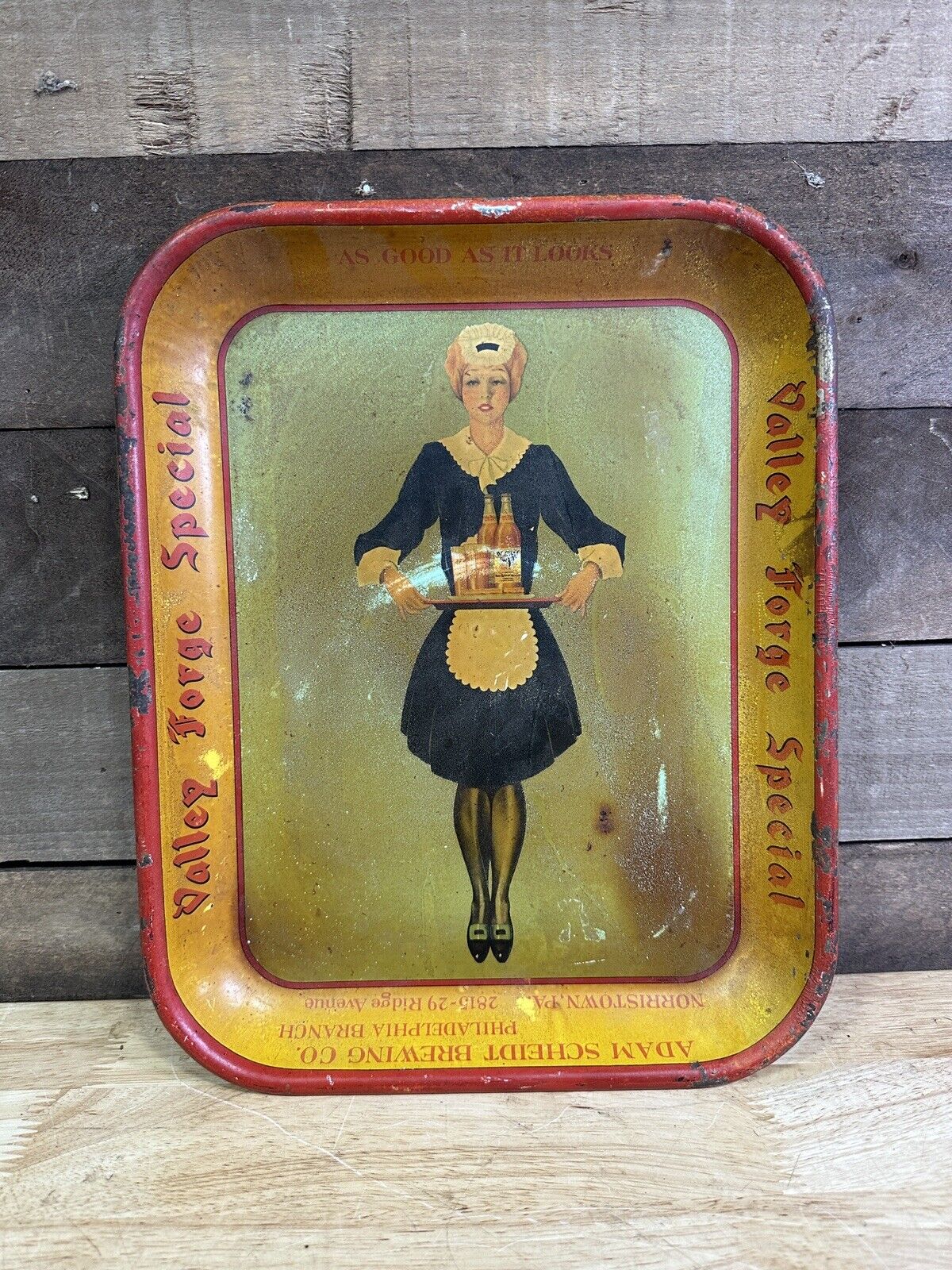 Vintage 1930s Valley Forge Special Beer Serving Tray