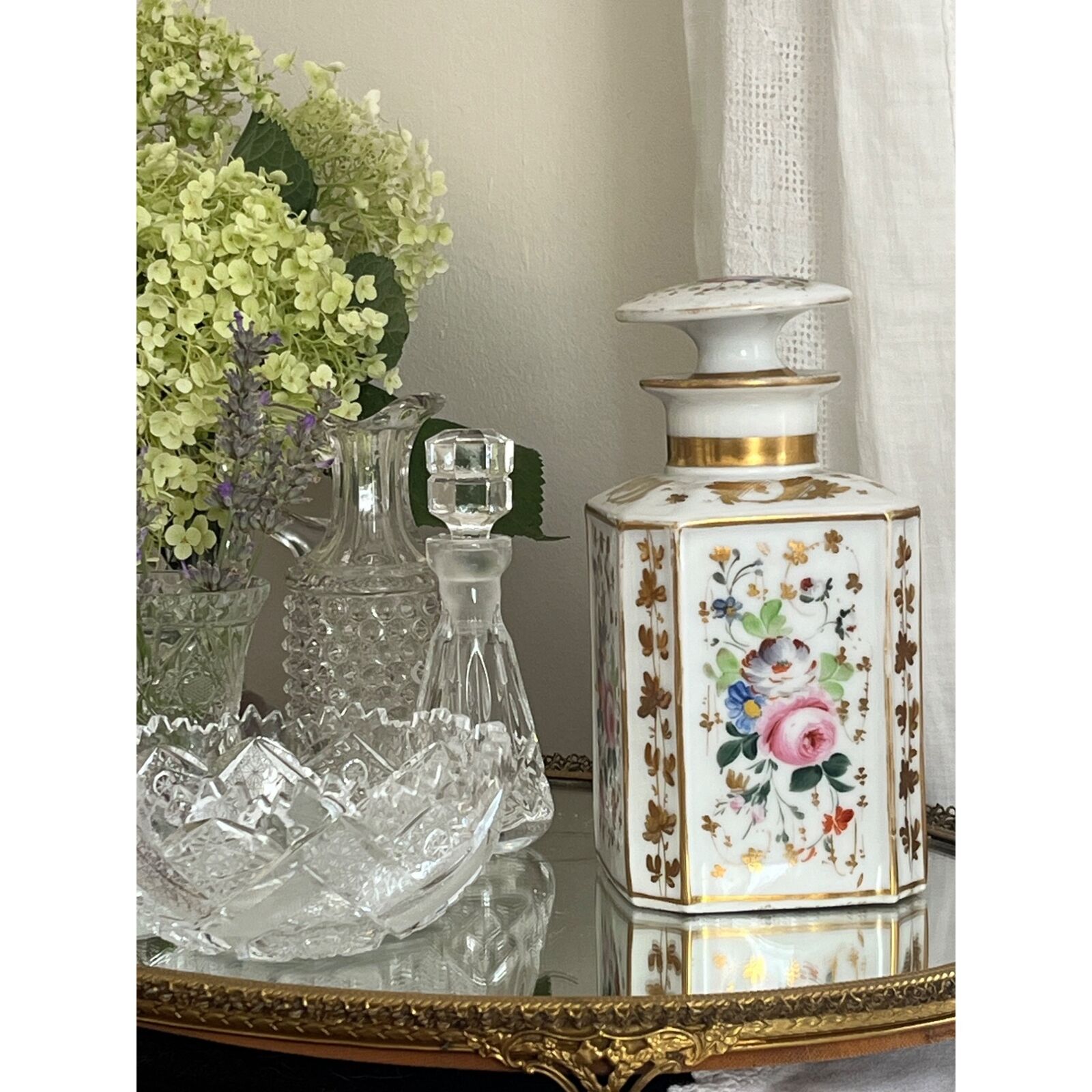 Old Paris Handpainted Porcelain Perfume Bottle
