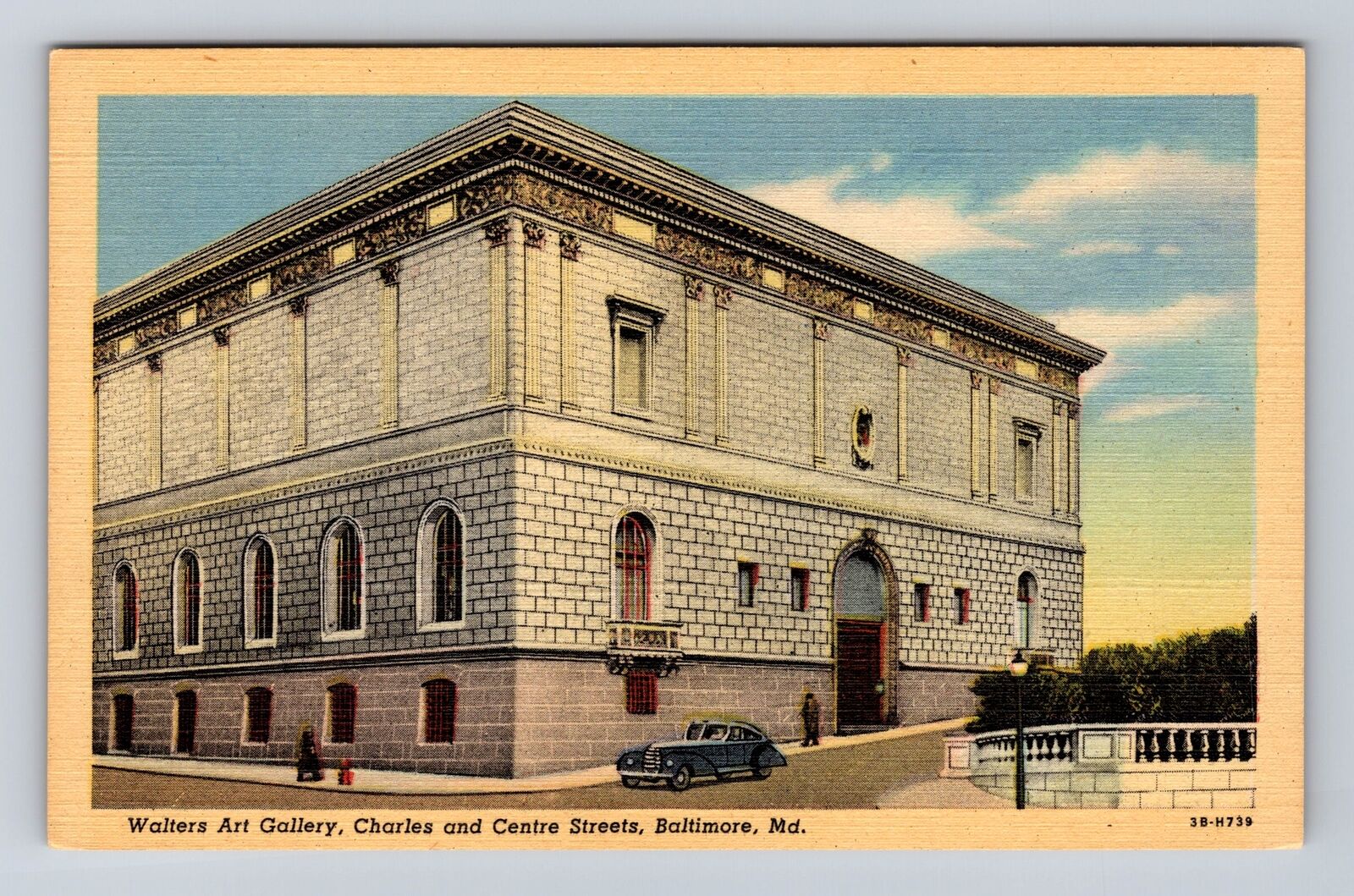 Baltimore MD-Maryland, Walters Art Gallery, Centre Streets, Vintage Postcard