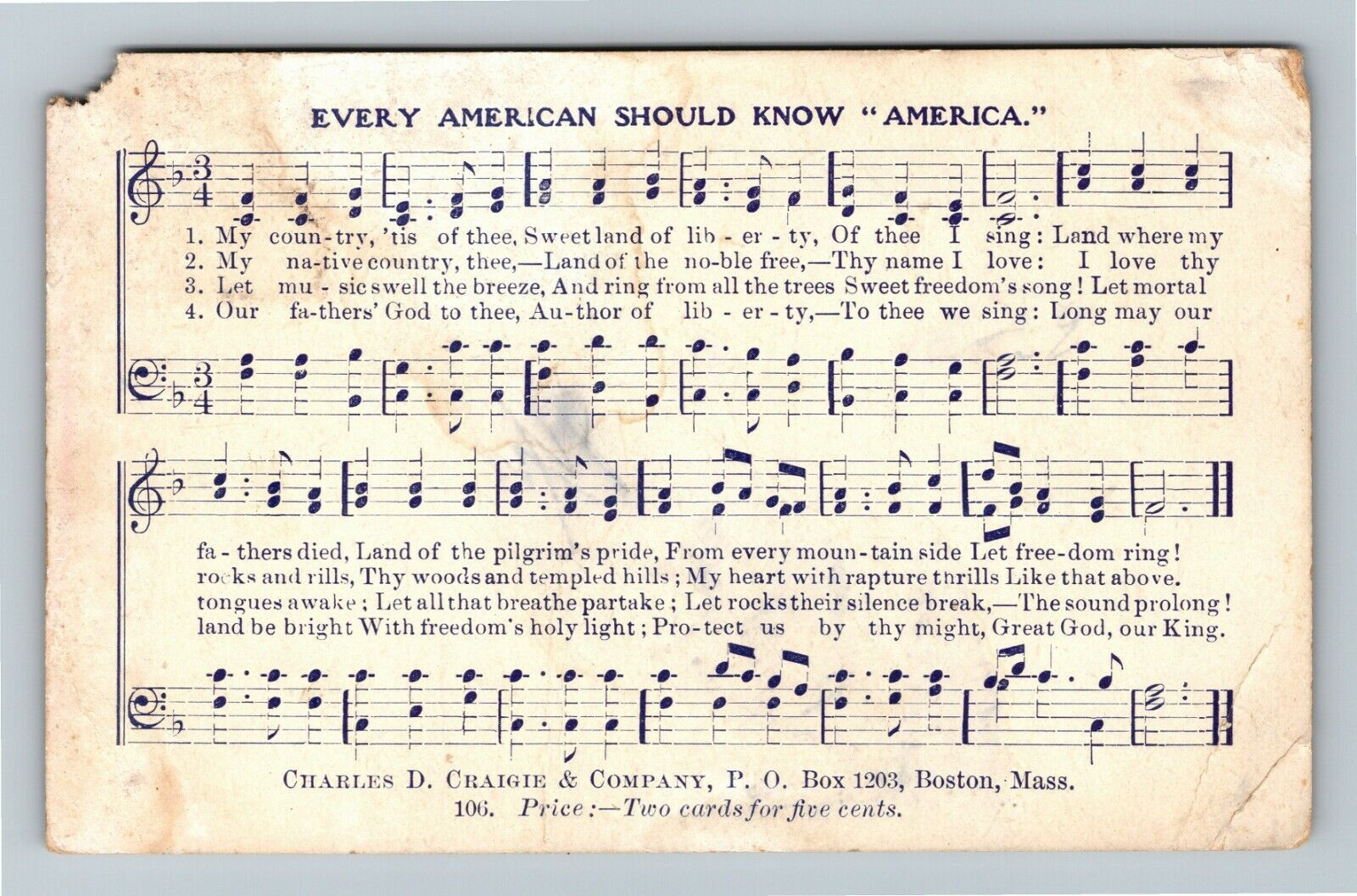 Boston MA-Massachusetts, Every American Should Know America Vintage Postcard