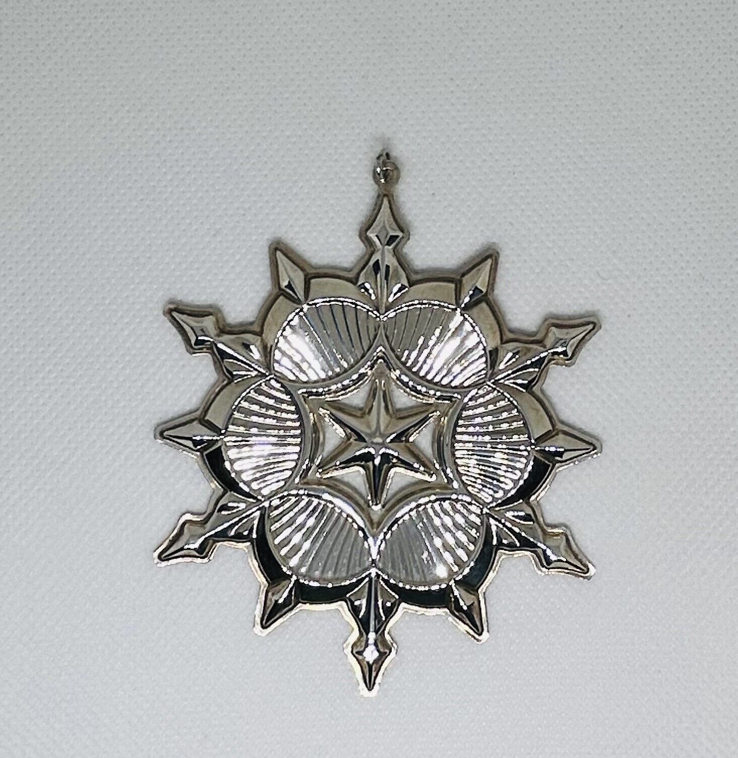 Vintage 2006 Gorham Sterling Silver Christmas Snowflake Tree Ornament Pouch& Box
