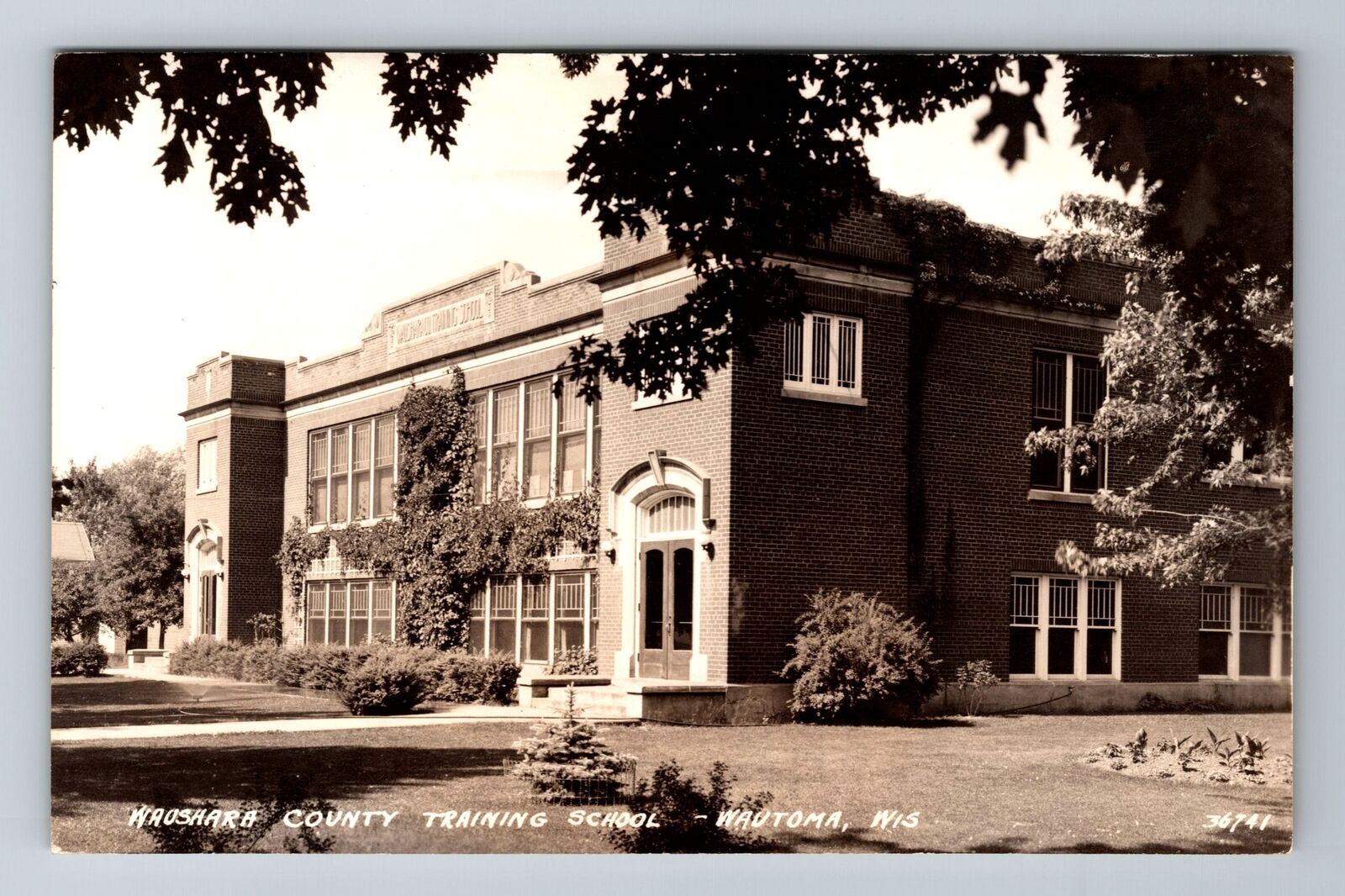 Wautoma WI-Wisconsin, RPPC: Waushara County Training School, Vintage Postcard