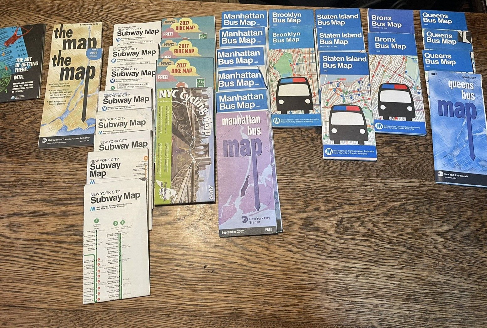 Lot of MTA NYC Subway, Bus, and Bike maps - 