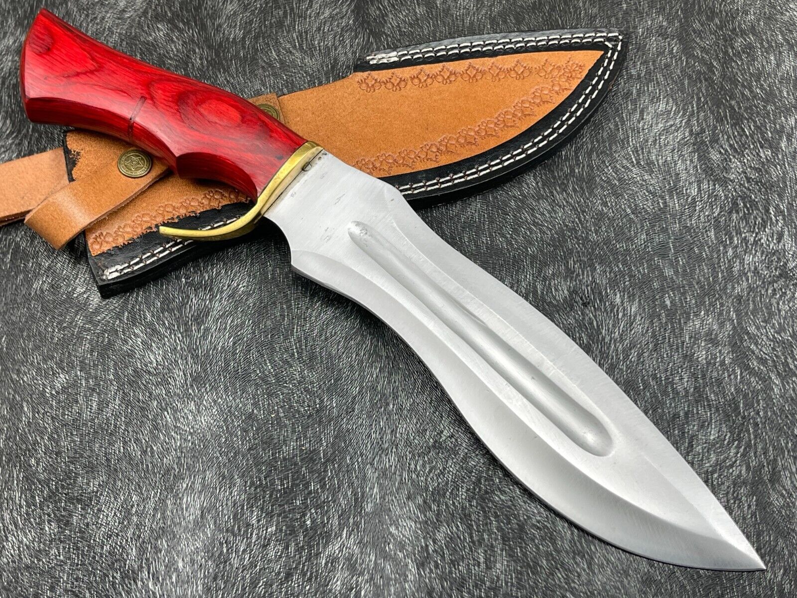Custom Hand Made HIGH Carbon Steel 16\'Kukri Knife  D2 Bowie Knife W/SHT BL-1956