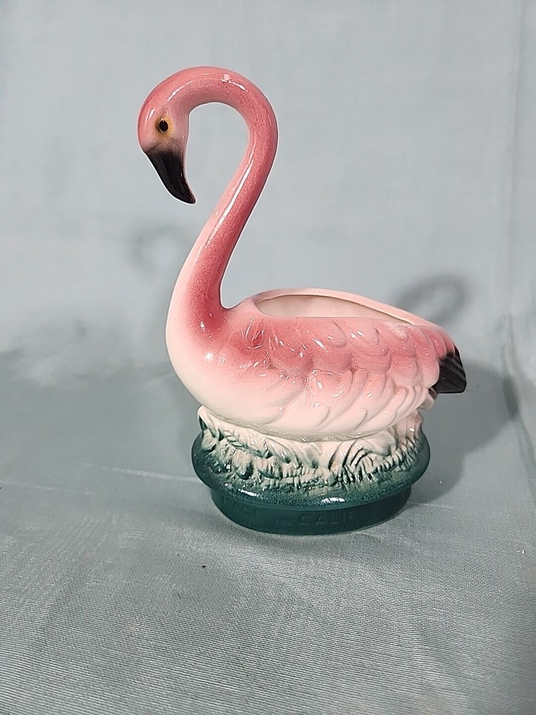 Vintage Mid Century Pink Flamingo Planter Vase California 6.5\