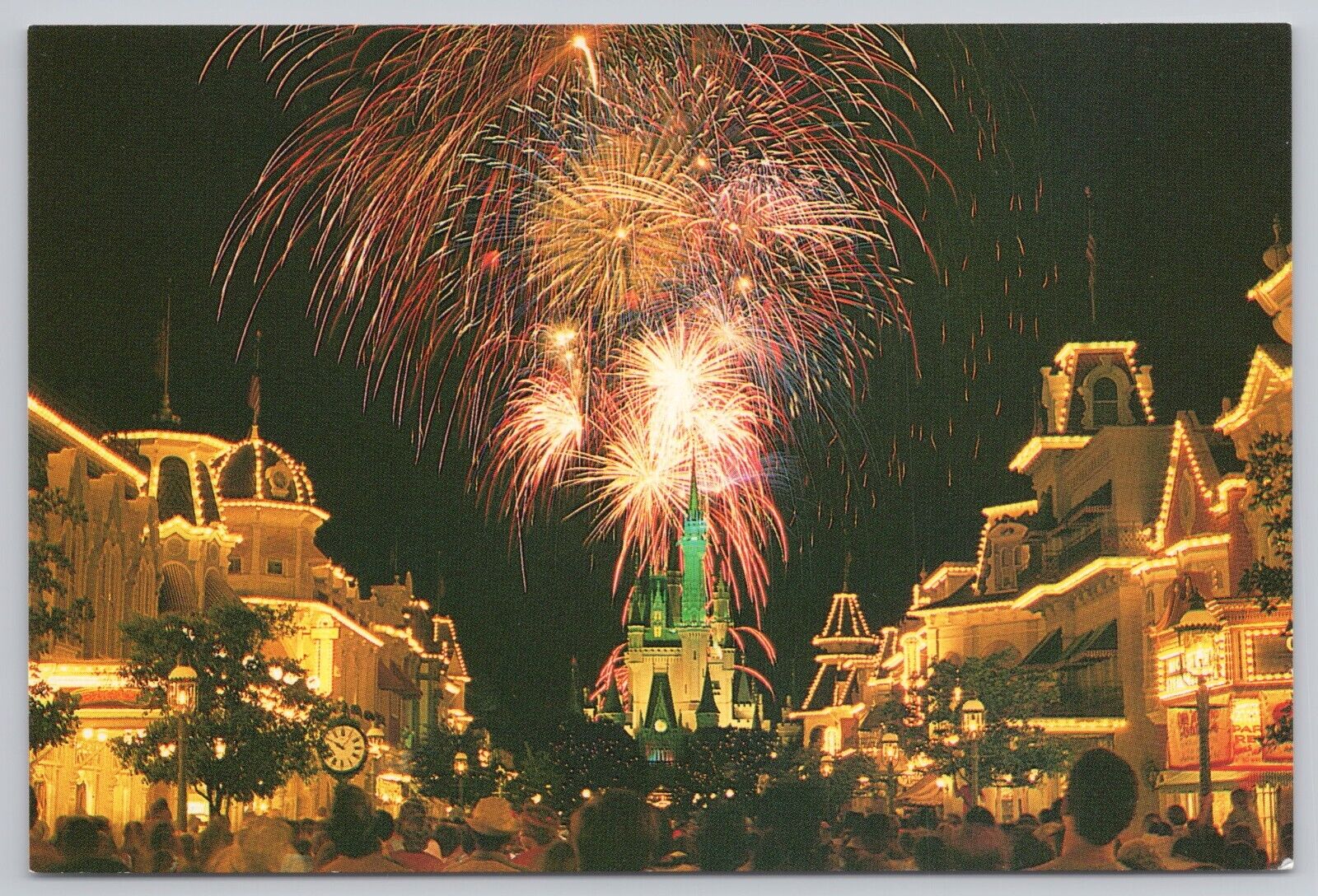 Orlando Florida, Walt Disney World Fantasy in the Sky Fireworks Vintage Postcard